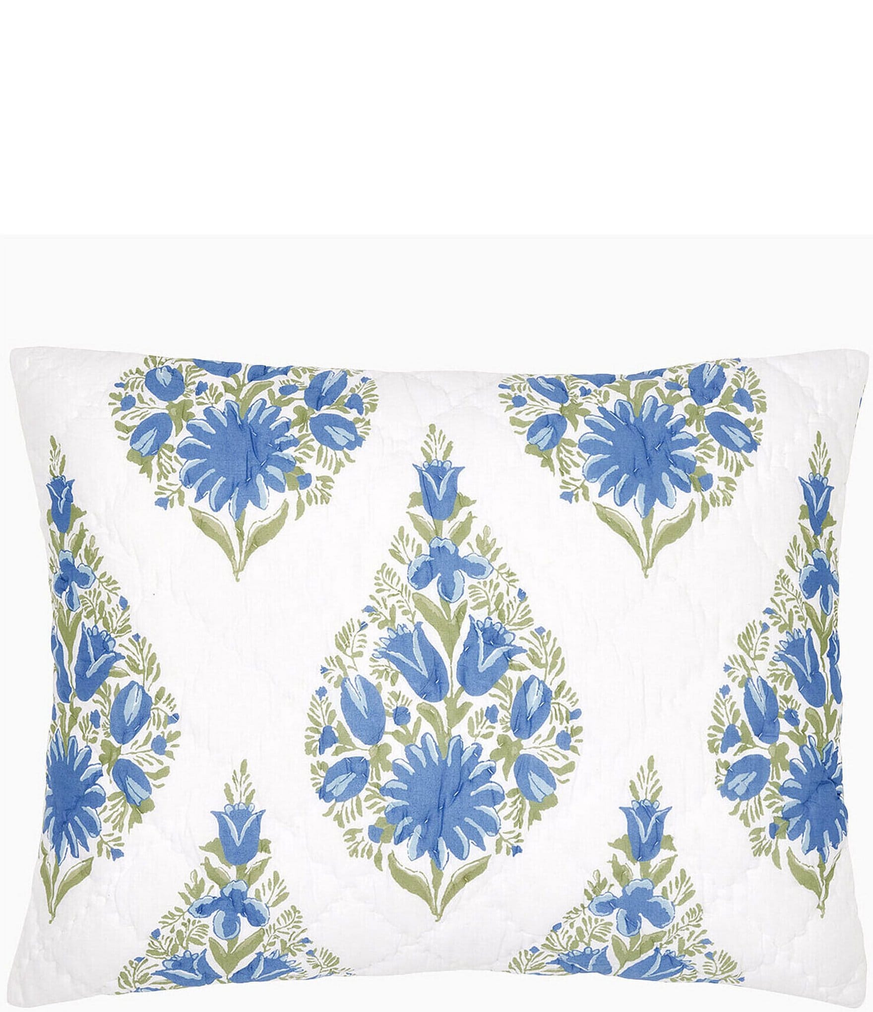 John Robshaw Textiles  Maira Indigo Outdoor Decorative Pillow - Blue -  John Robshaw