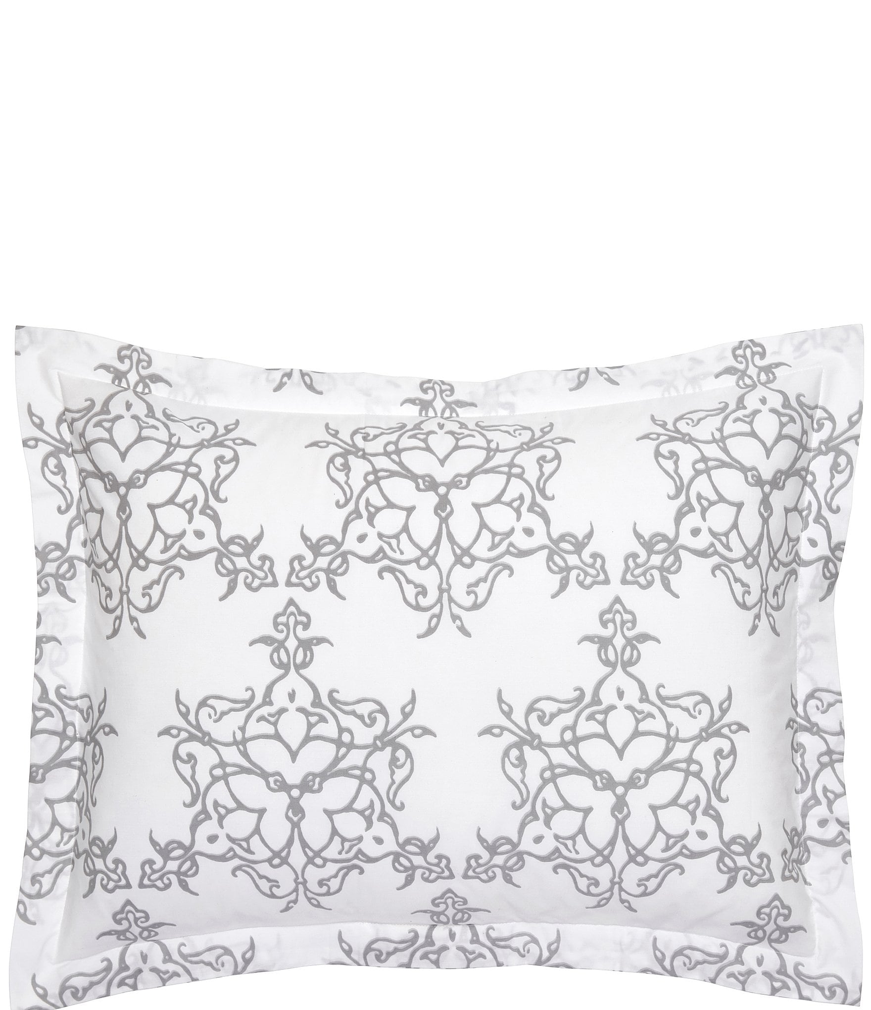 John Robshaw Organic Long Staple Cotton Percale Kajal Gray Sham | Dillard's