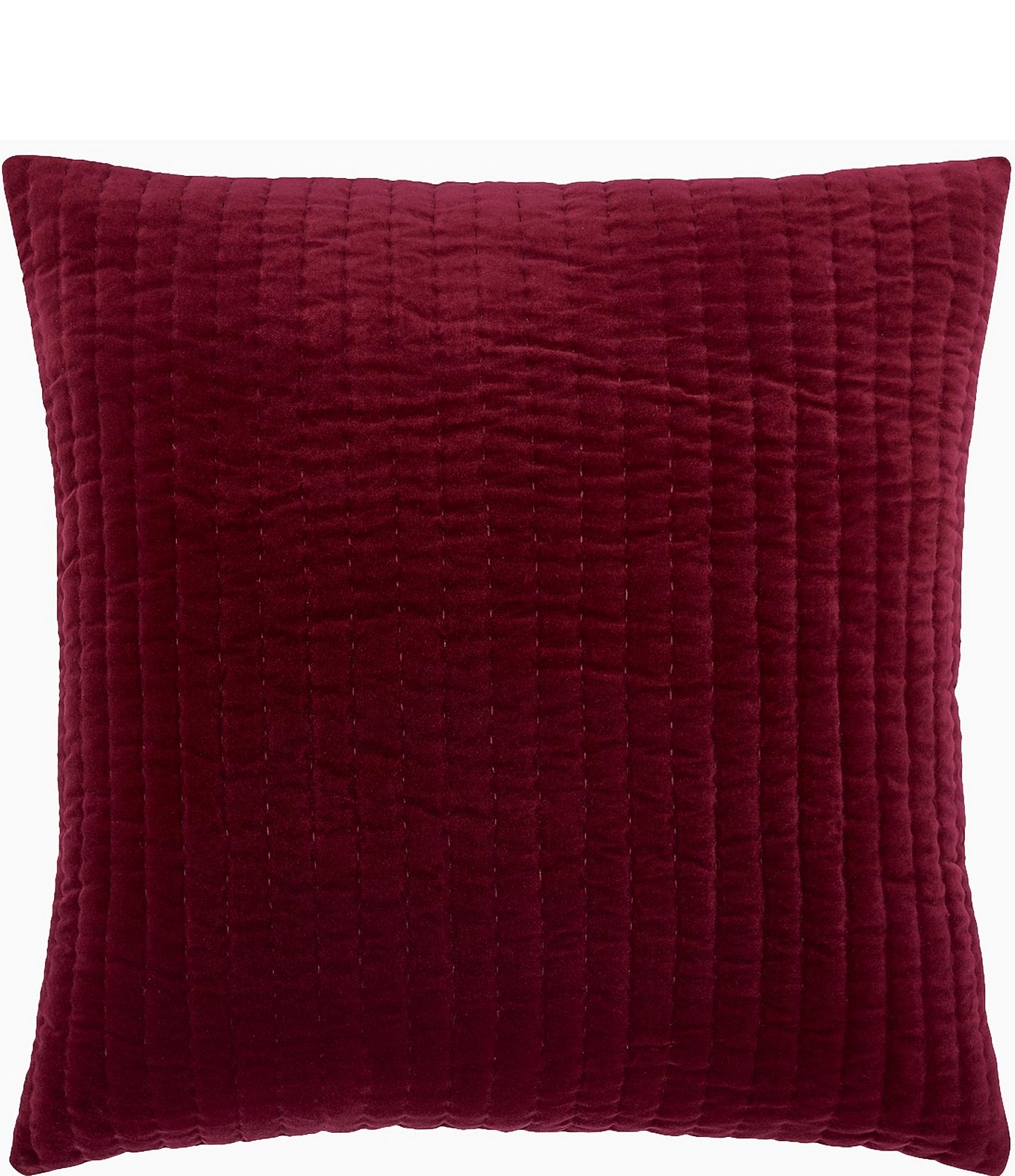 J Queen New York Red Garnet Red 18 inch Square Embellished Decorative Throw Pillow