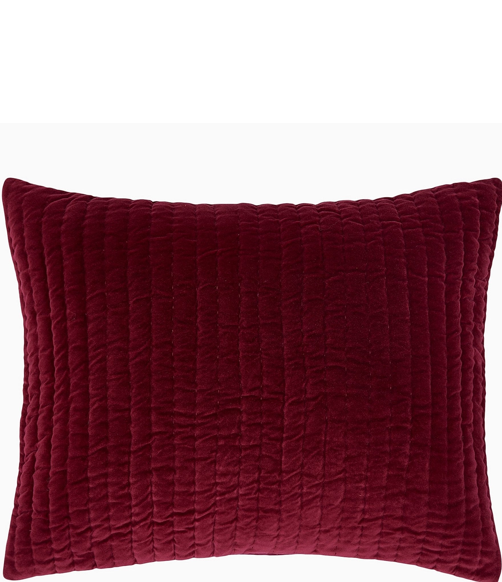 J Queen New York Red Garnet Red 18 inch Square Embellished Decorative Throw Pillow