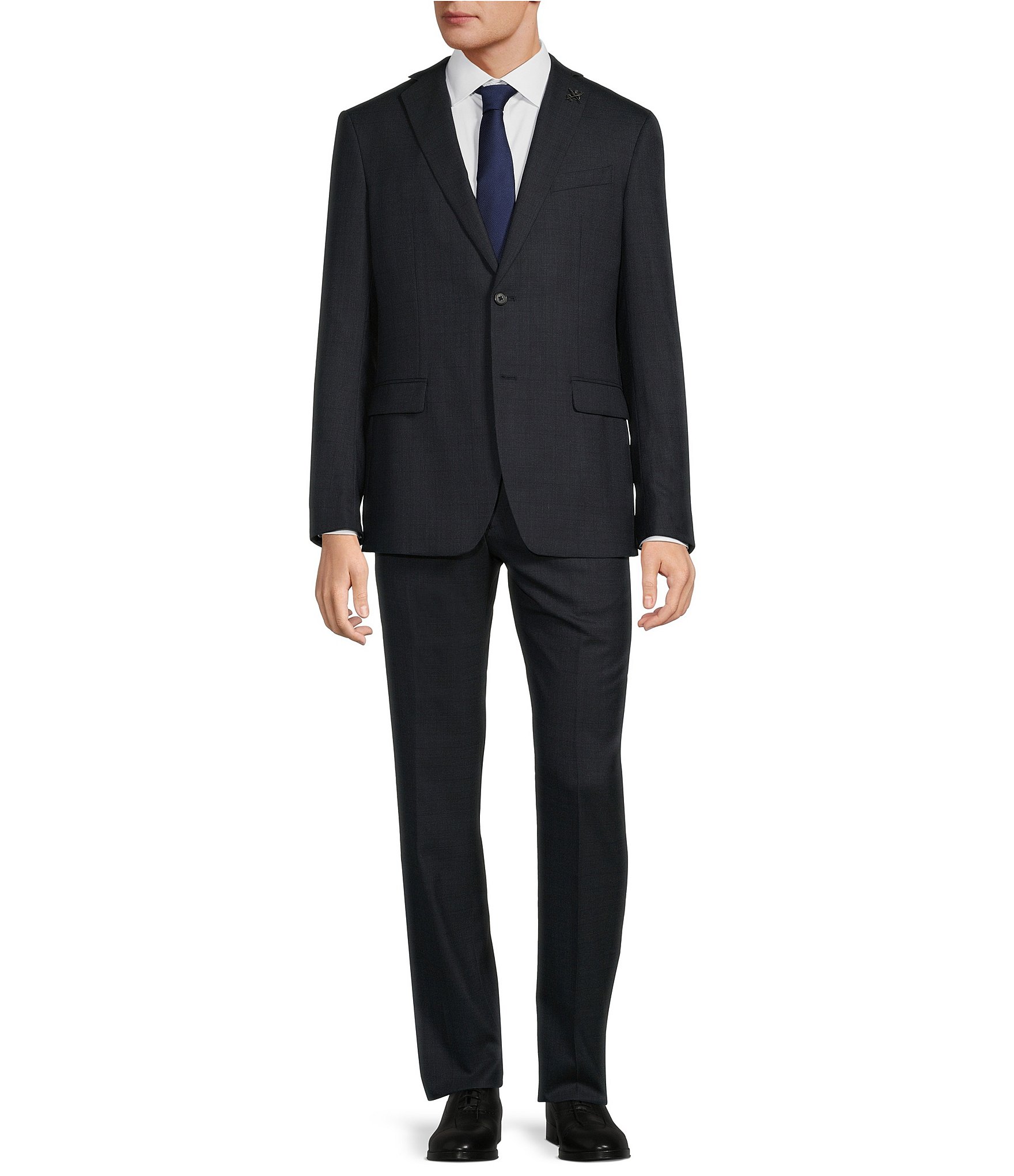 John Varvatos Bleecker Slim Fit Flat Front Plaid 2-Piece Suit | Dillard's