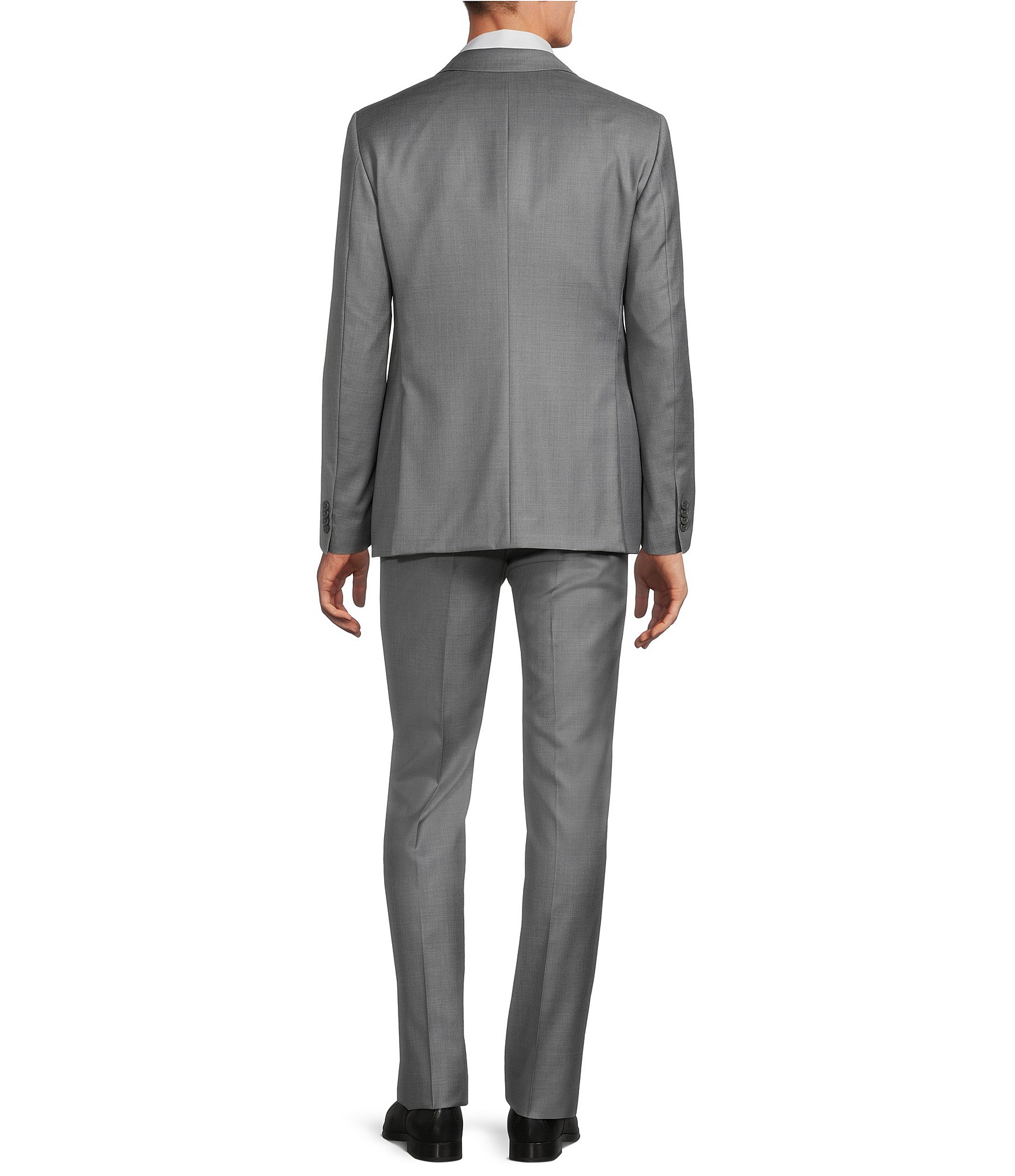 John Varvatos Bleecker Slim Fit Flat Front Solid 2-Piece Suit