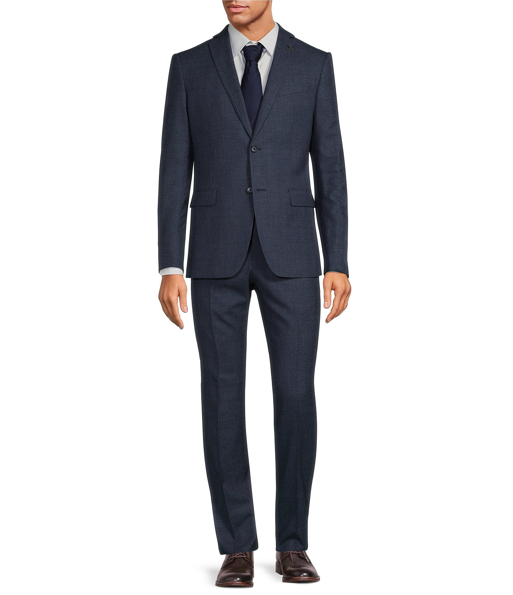 John Varvatos Slim Fit Flat Front Fancy Pattern 2-Piece Suit | Dillard's