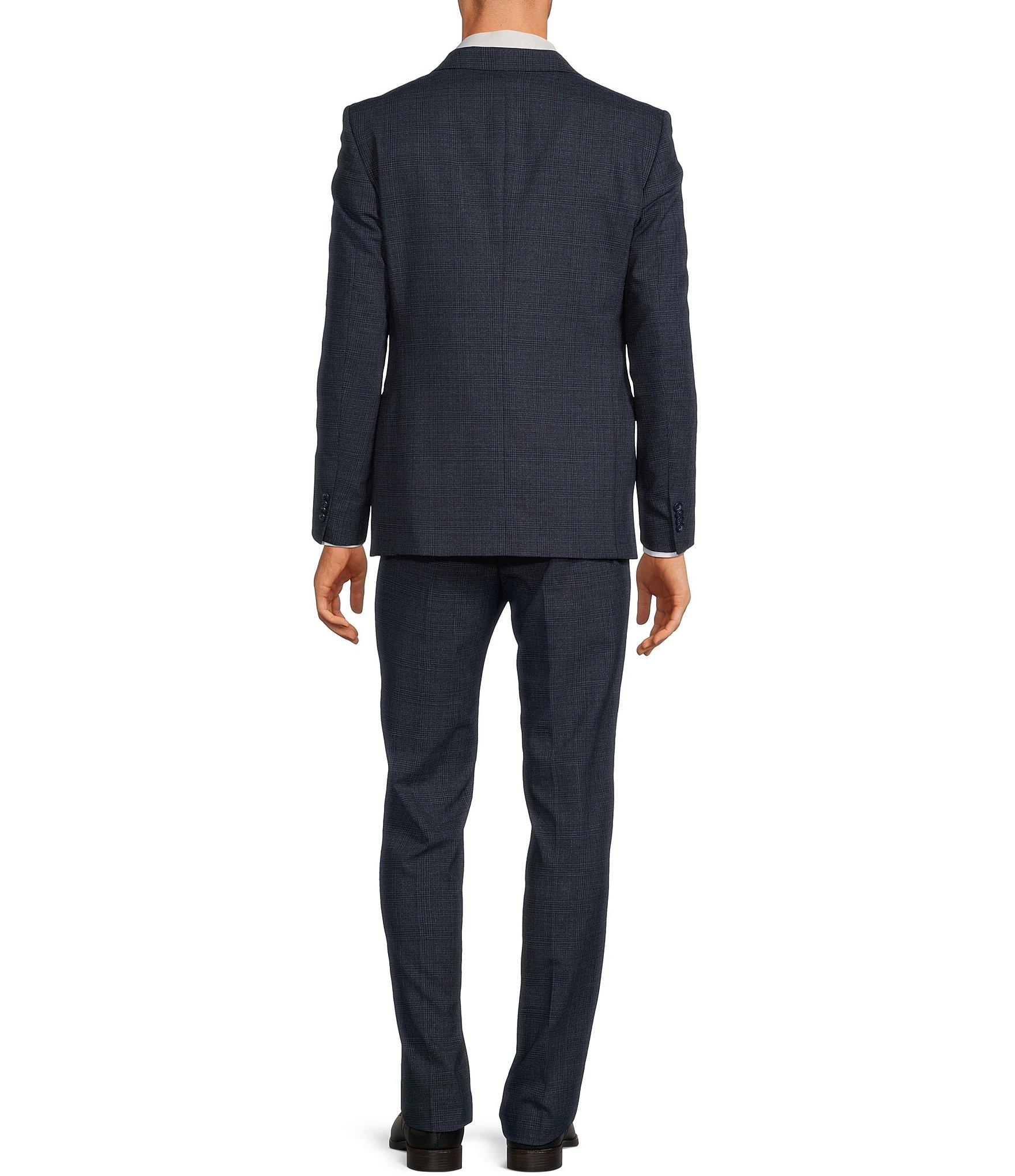 John Varvatos Slim Fit Flat Front Plaid Pattern 2-Piece Suit