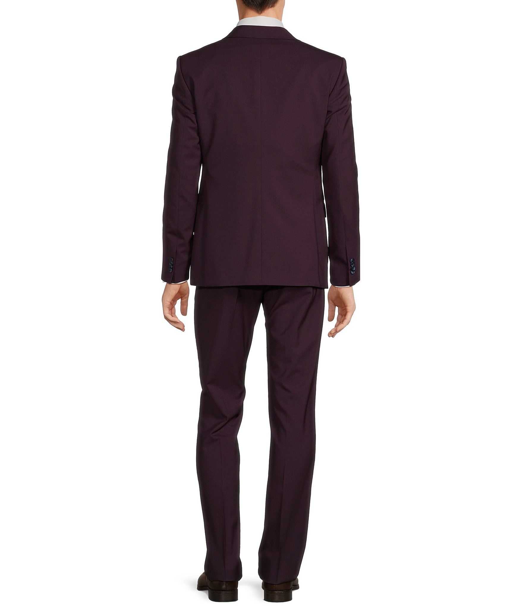 John Varvatos Slim Fit Flat Front Solid Pattern 2-Piece Suit