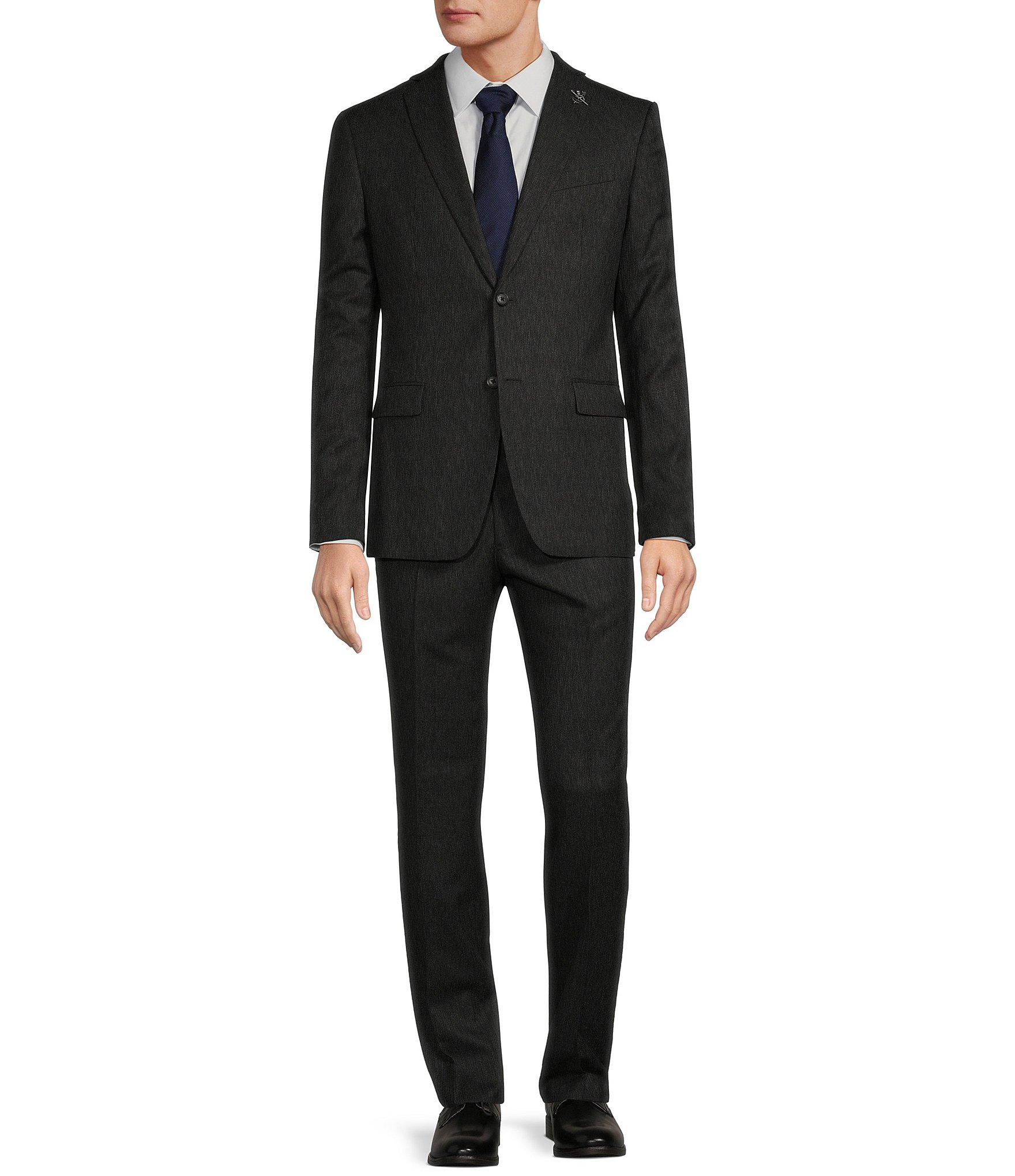 John Varvatos Slim Fit Flat Front Stripe Pattern 2-Piece Suit | Dillard's