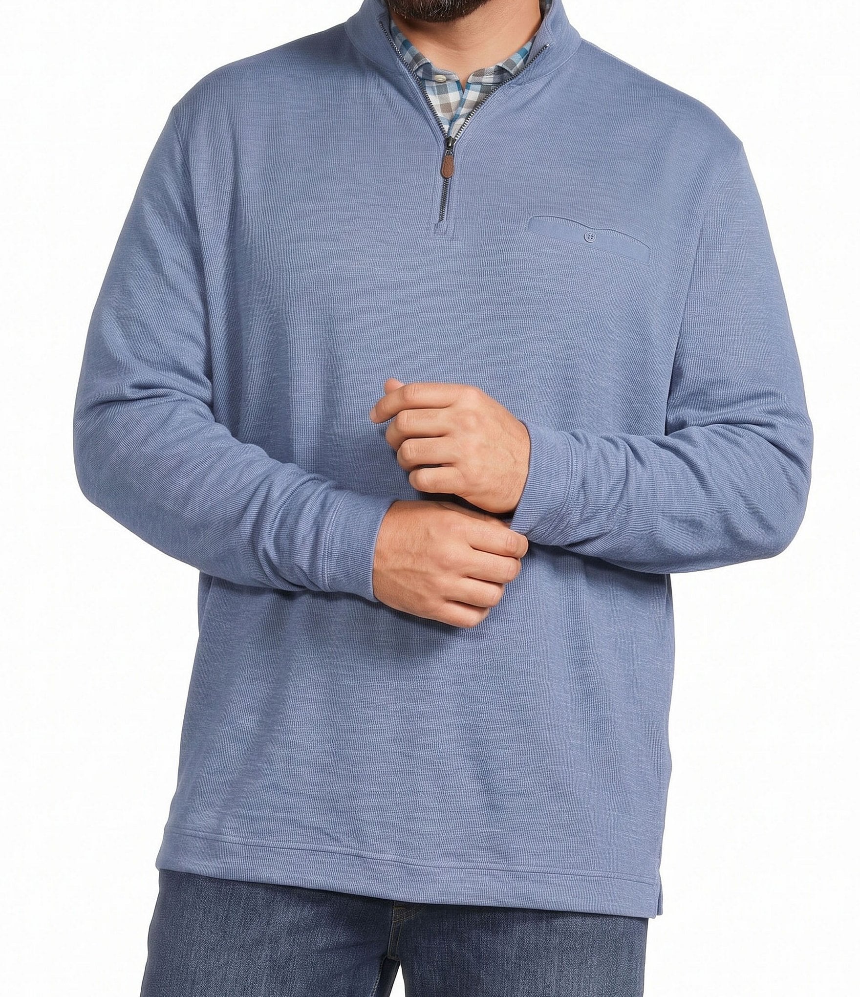 Johnnie-O Big & Tall Flame Stitch Quarter-Zip Pullover