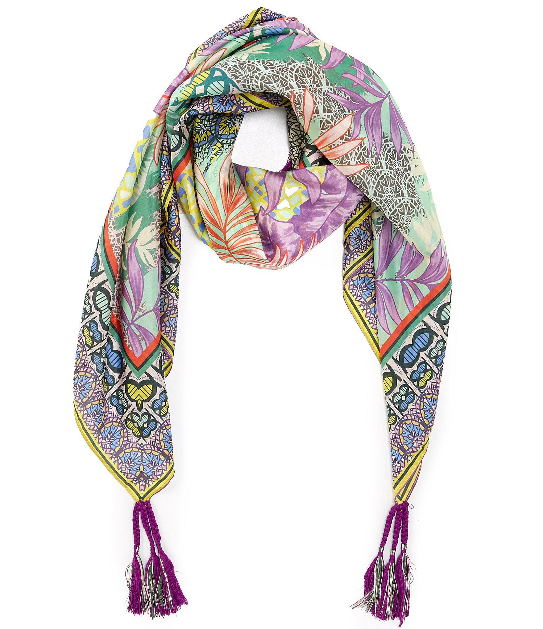 JOHNNY WAS Bordona Silk Square Scarf