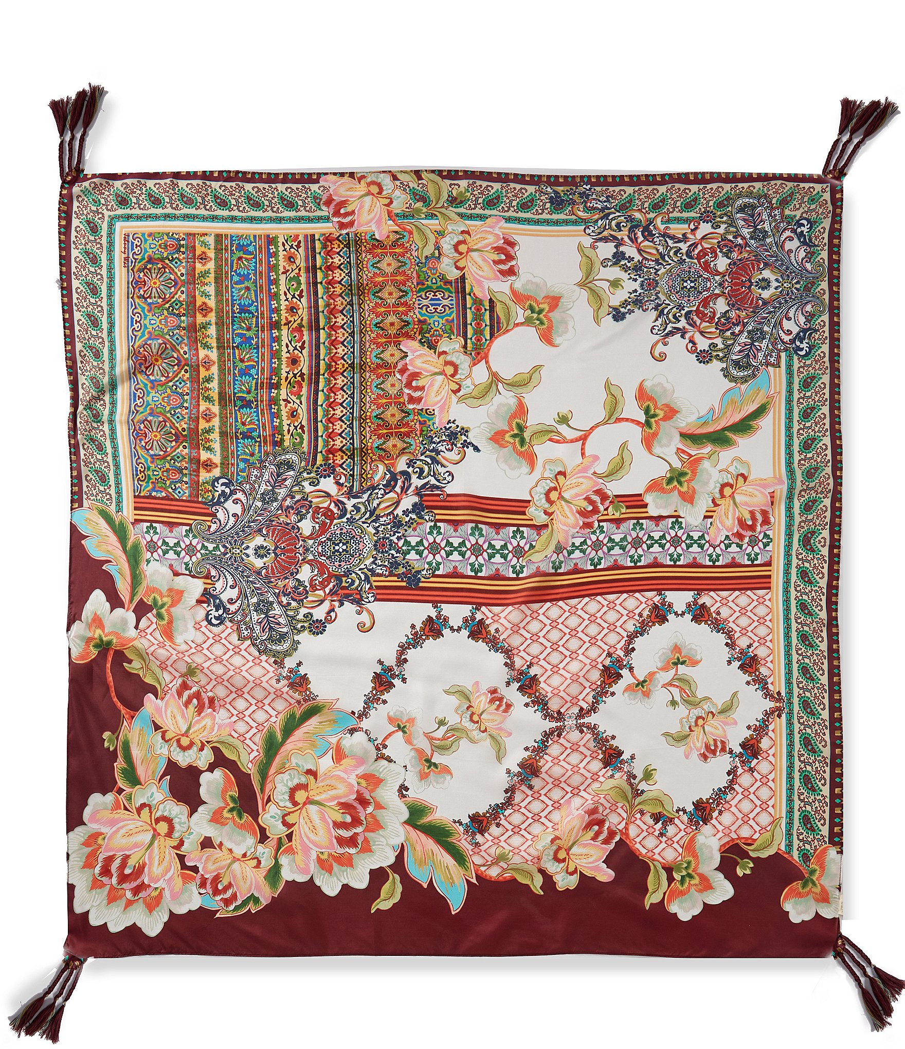 JOHNNY WAS Cuyama Print Silk Square Scarf