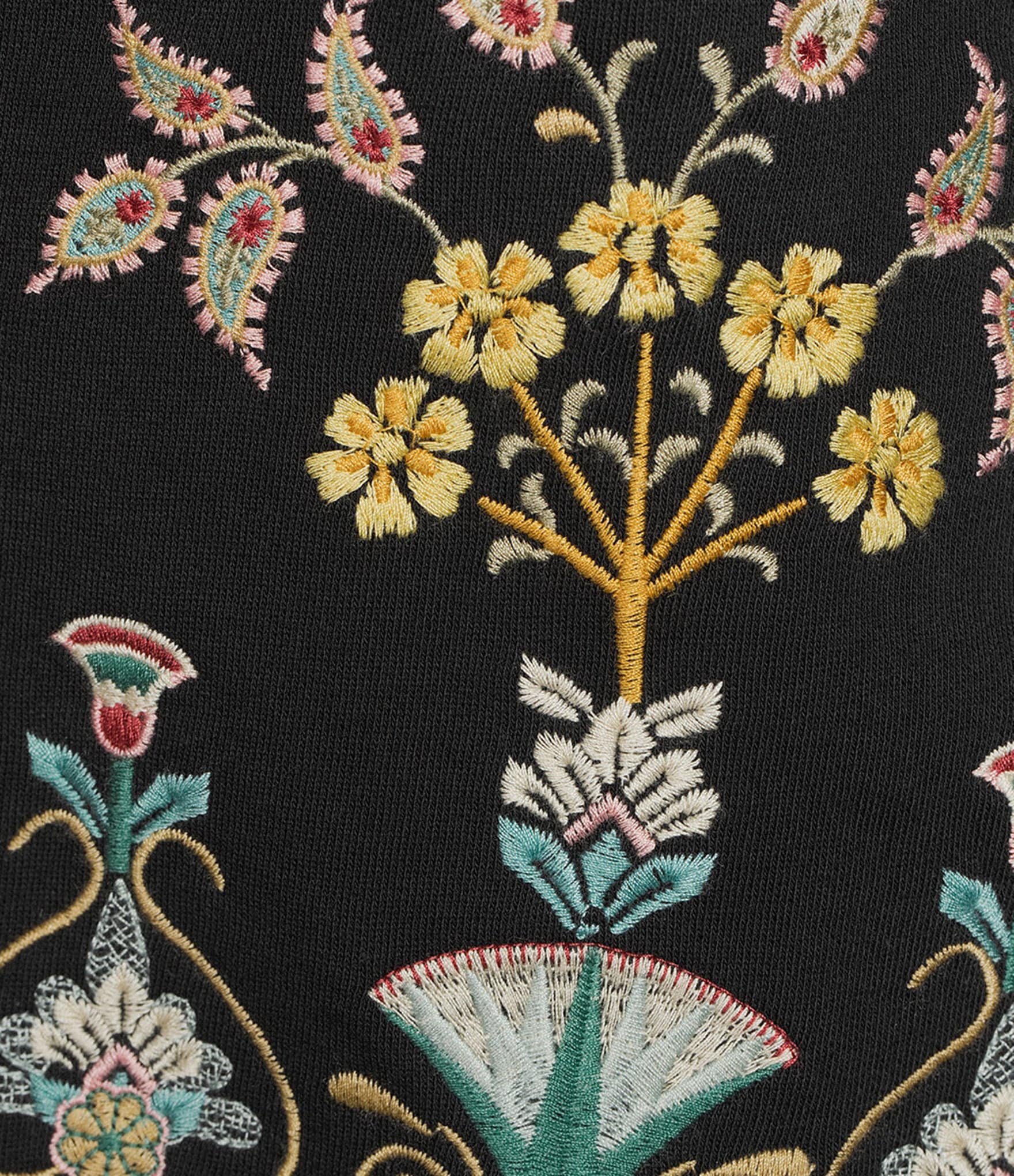 JOHNNY WAS French Terry Embroidered Long Sleeve Open-Front Jacket