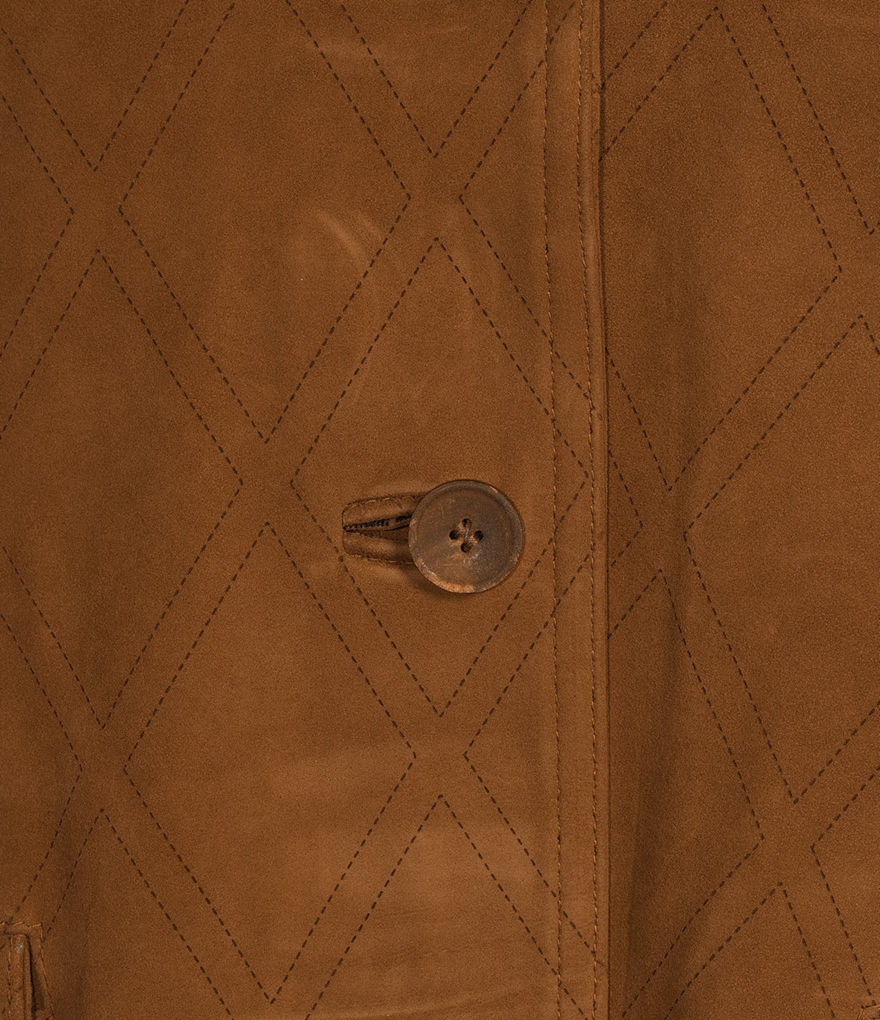 JOHNNY WAS Italian Suede Laser-Cut Diamond Pattern Point Collar Long Sleeve Button-Front Jacket