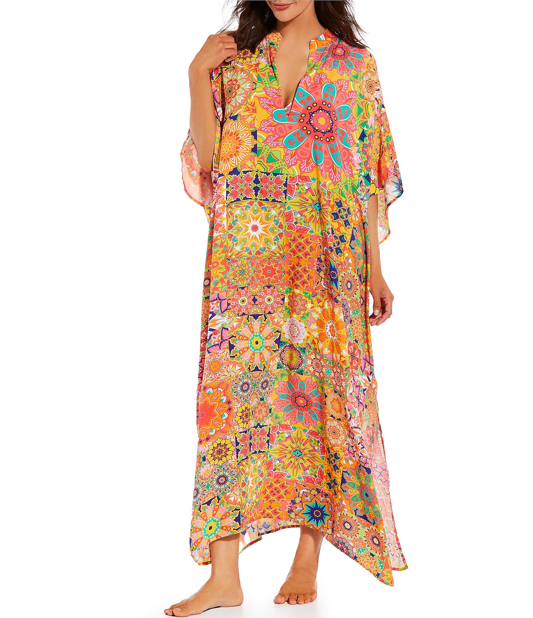 JOHNNY WAS Kaleida Kaftan Dress Swim Cover Up | Dillard's