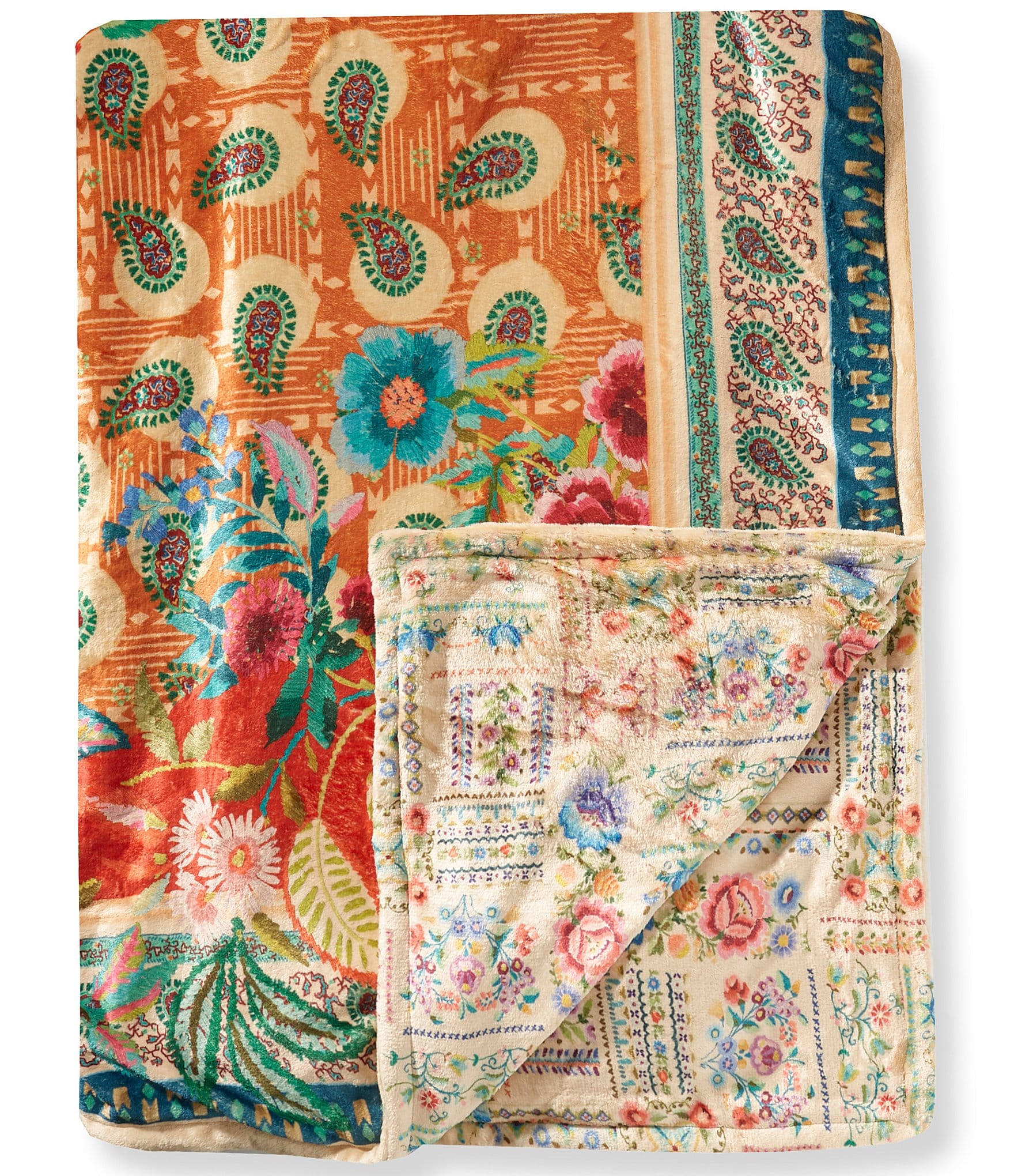 JOHNNY WAS Laurel Canyon Cozy Reversible Throw Blanket