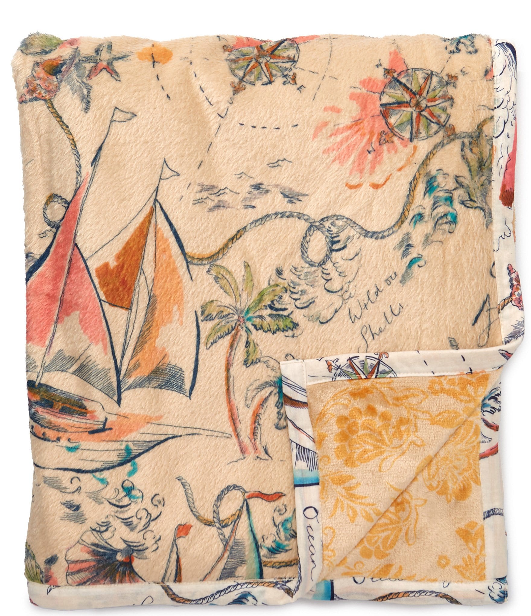 JOHNNY WAS Marina Reversible Travel Cozy Blanket