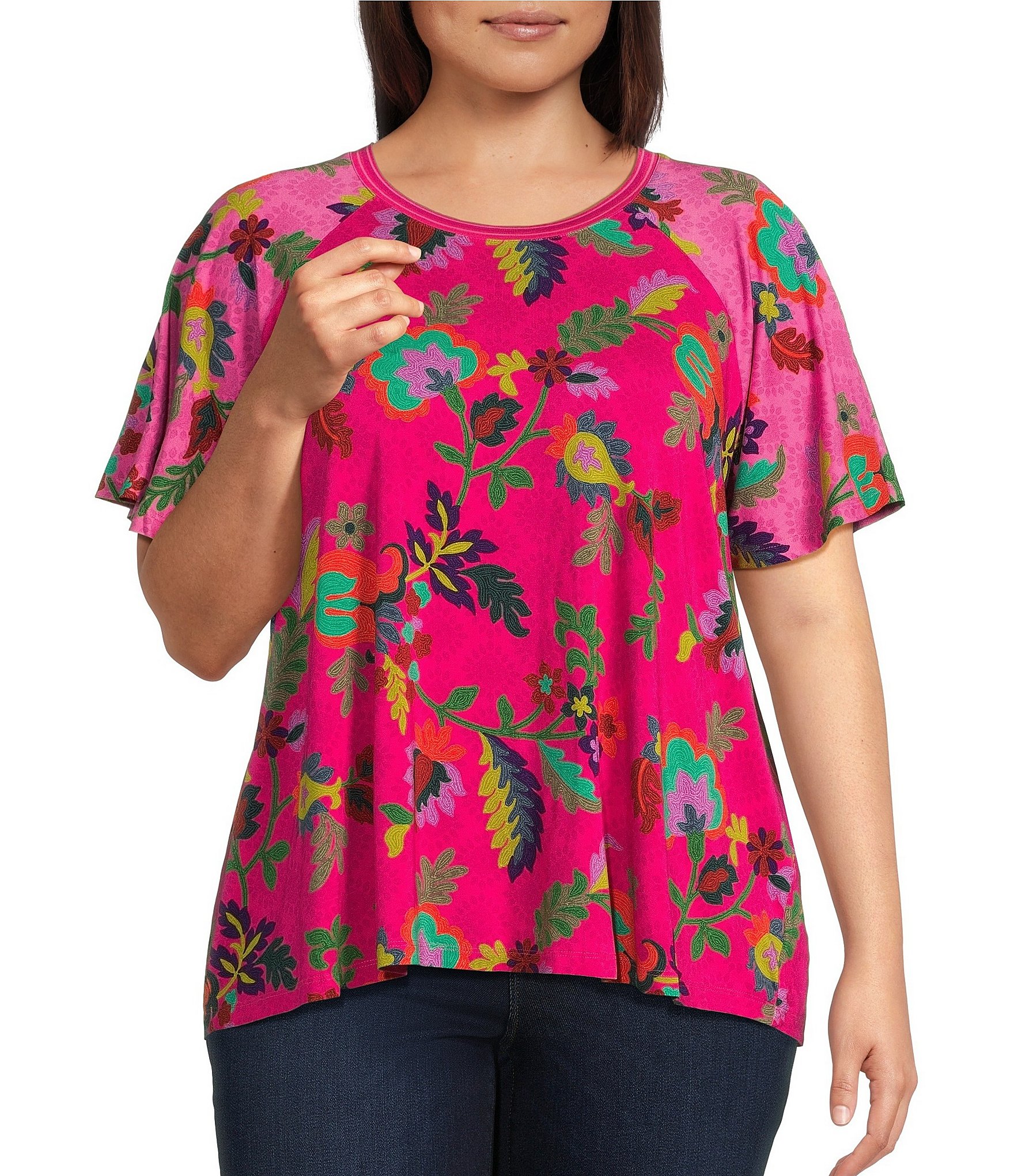 JOHNNY WAS Plus Size Janie Favorite Verney Floral Print JOHNNY WAS Plus Size Janie Favorite Verney Floral Print
