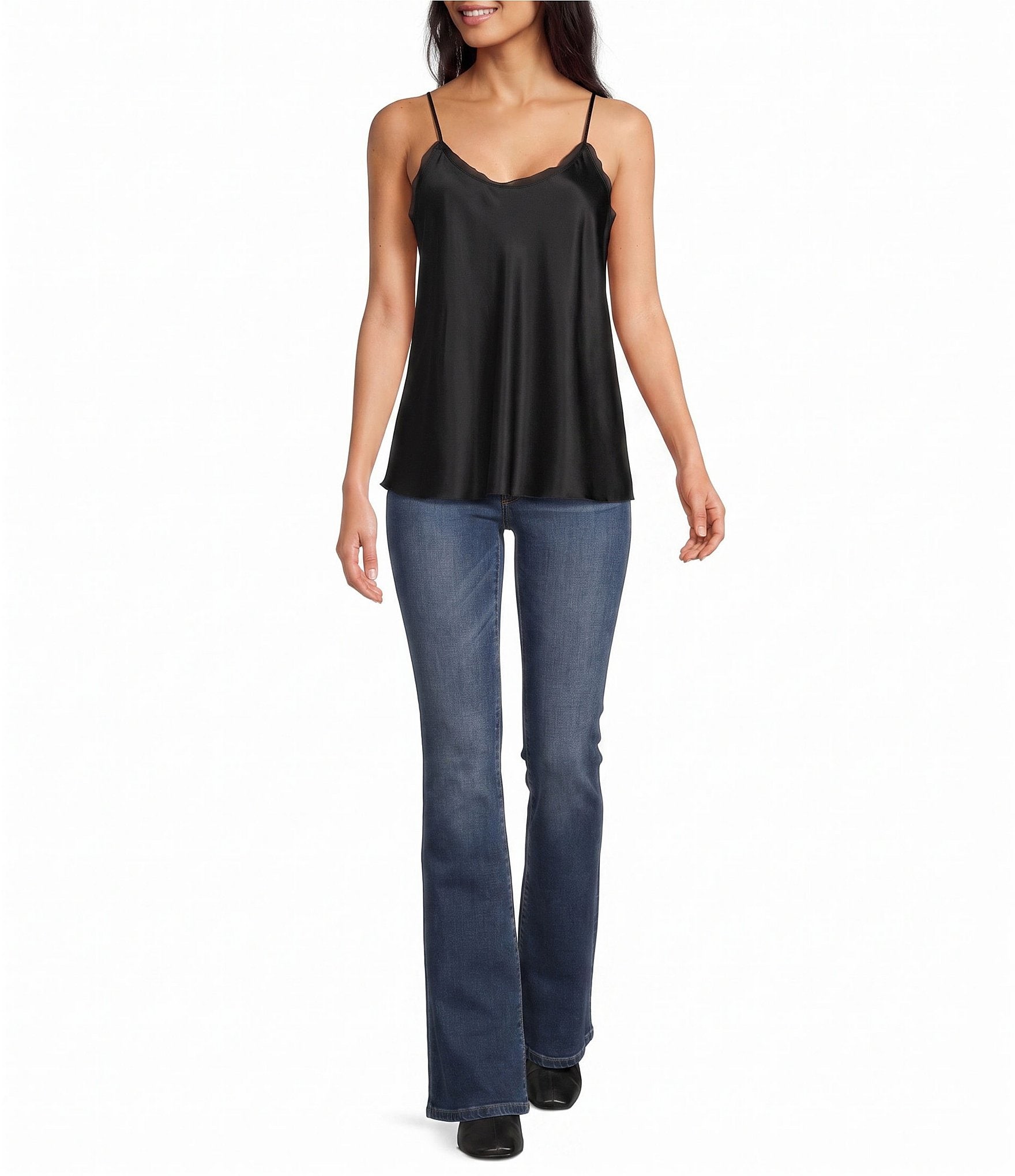 JOHNNY WAS Scoop Neck Silk Camisole Top