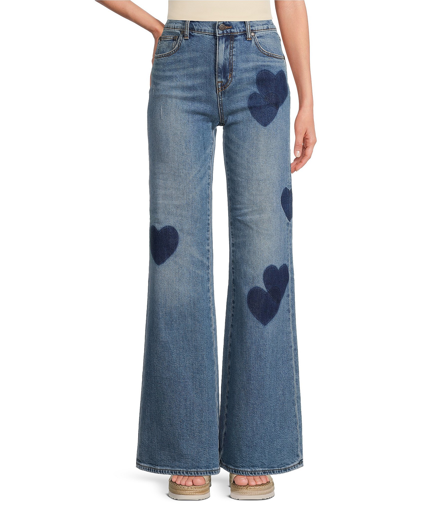 ANDMARY】Heart hip flare denim