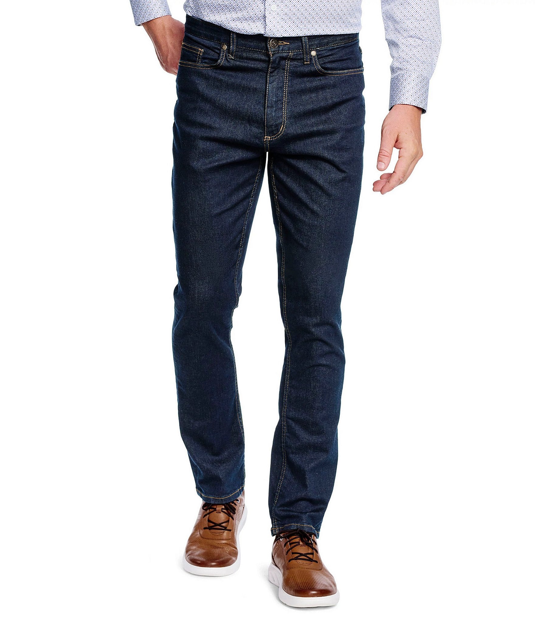 Johnston & Murphy 5-Pocket Regular-Fit Washed Stretch Denim Jeans ...
