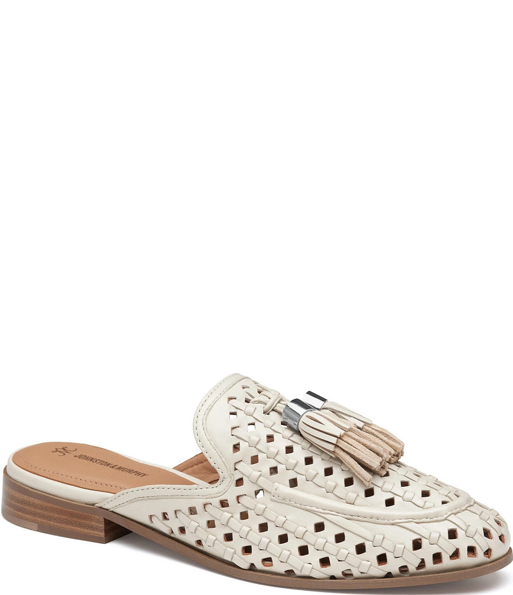 Johnston & Murphy Ali Woven Leather Mules | Dillard's