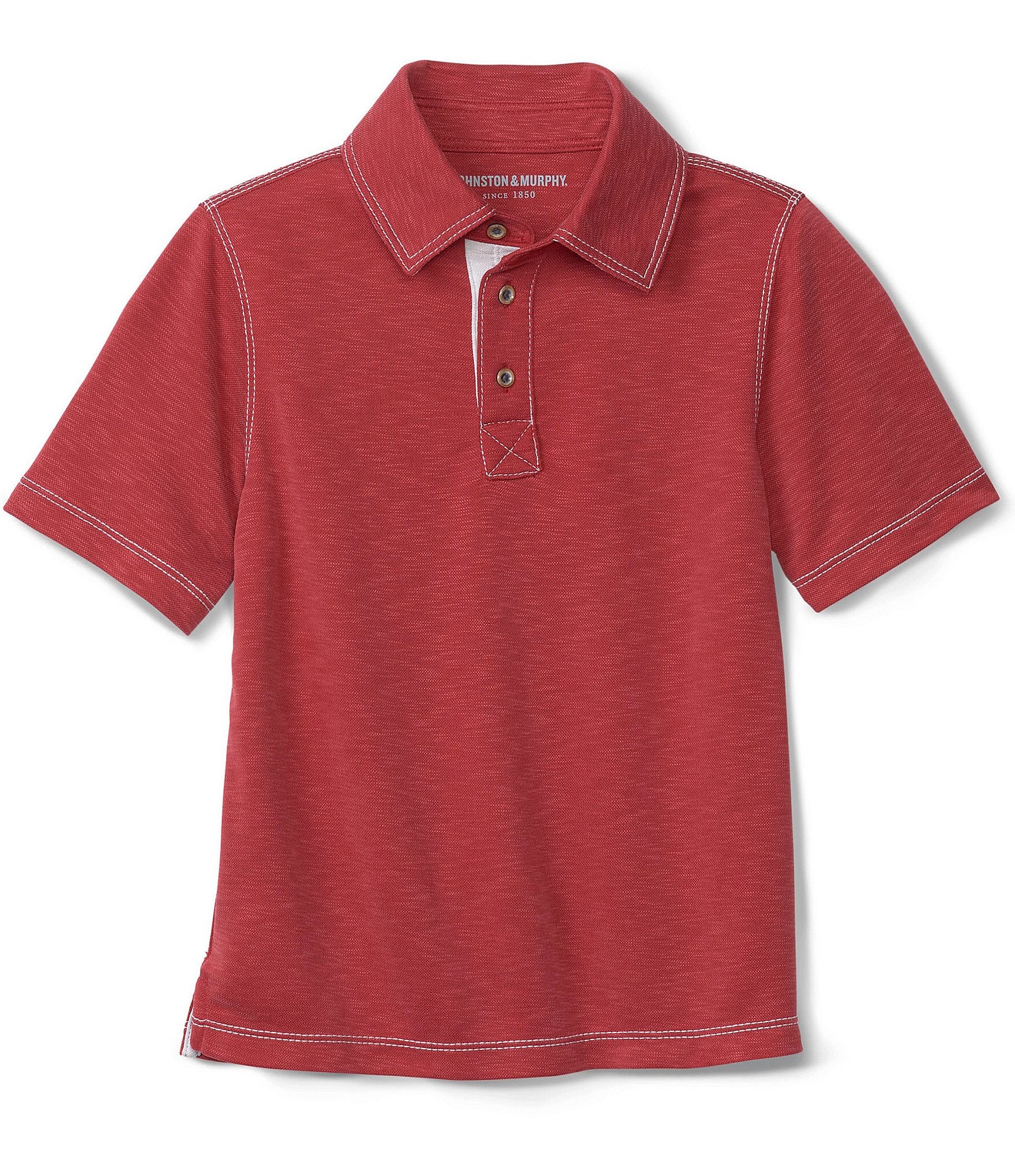 Johnston & Murphy Big Boys 8-20 Short Sleeve Slub Polo Shirt