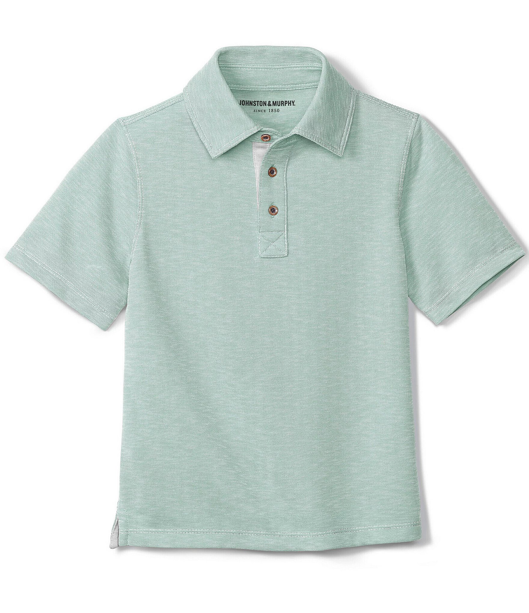 Johnston & Murphy Big Boys 8-20 Short Sleeve Slub Polo Shirt