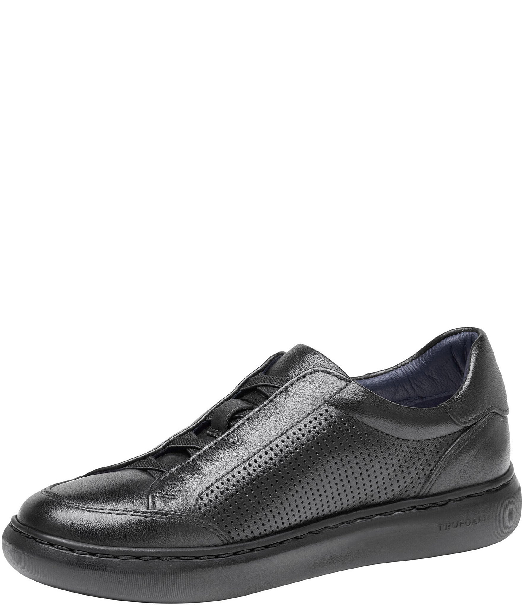 Johnston & Murphy Boys' Anders Leather Stretch Lace Sneakers (Youth)