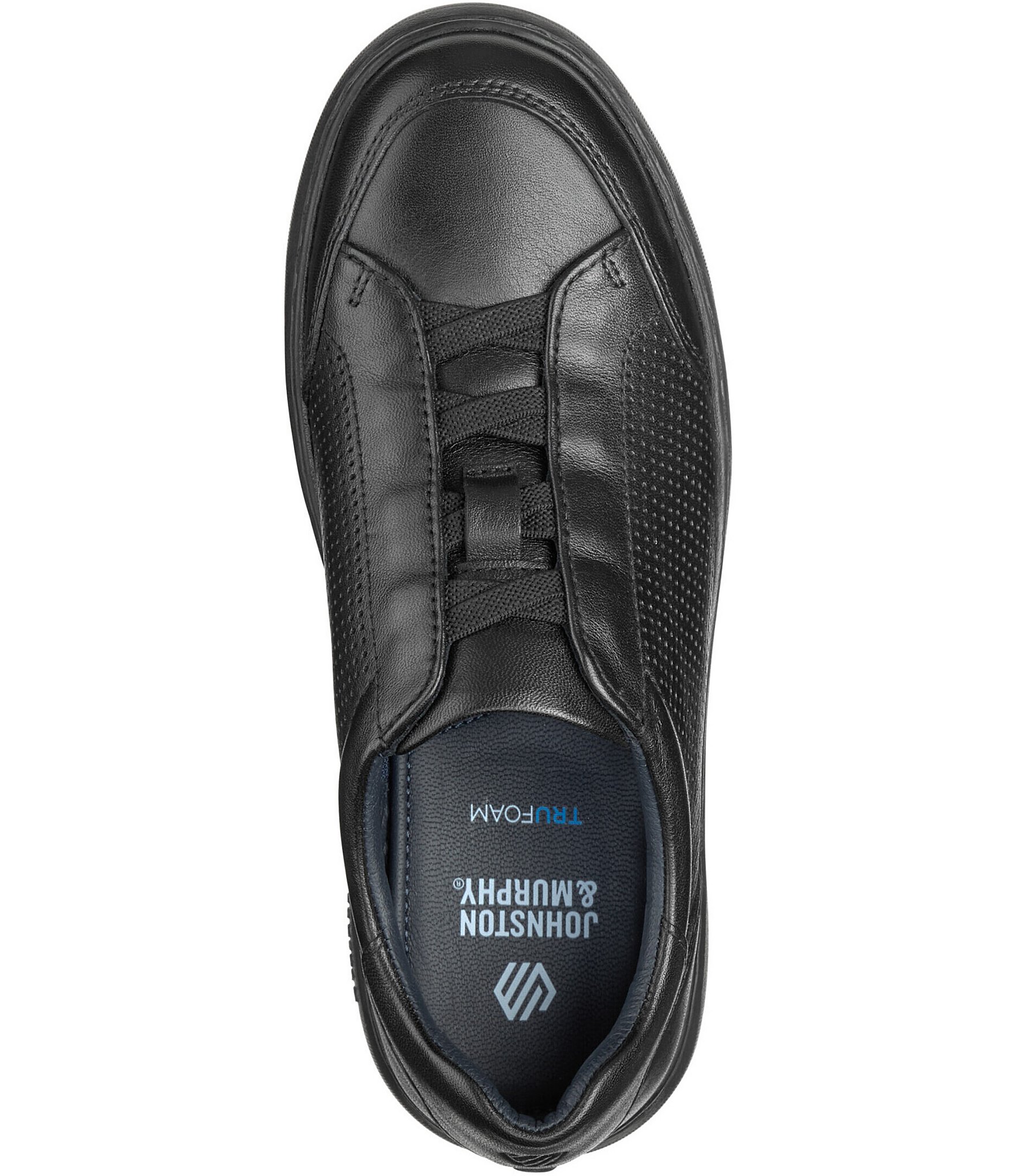 Johnston & Murphy Boys' Anders Leather Stretch Lace Sneakers (Youth)
