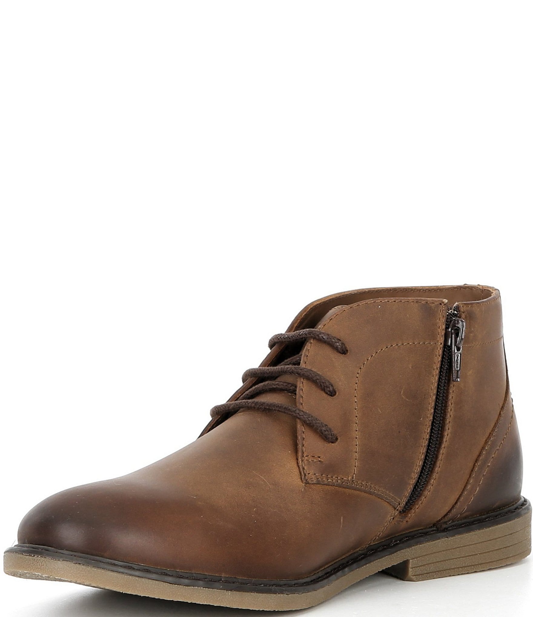 Johnston & Murphy Boys' Calder Leather Lace Up Chukka Boots (Youth)