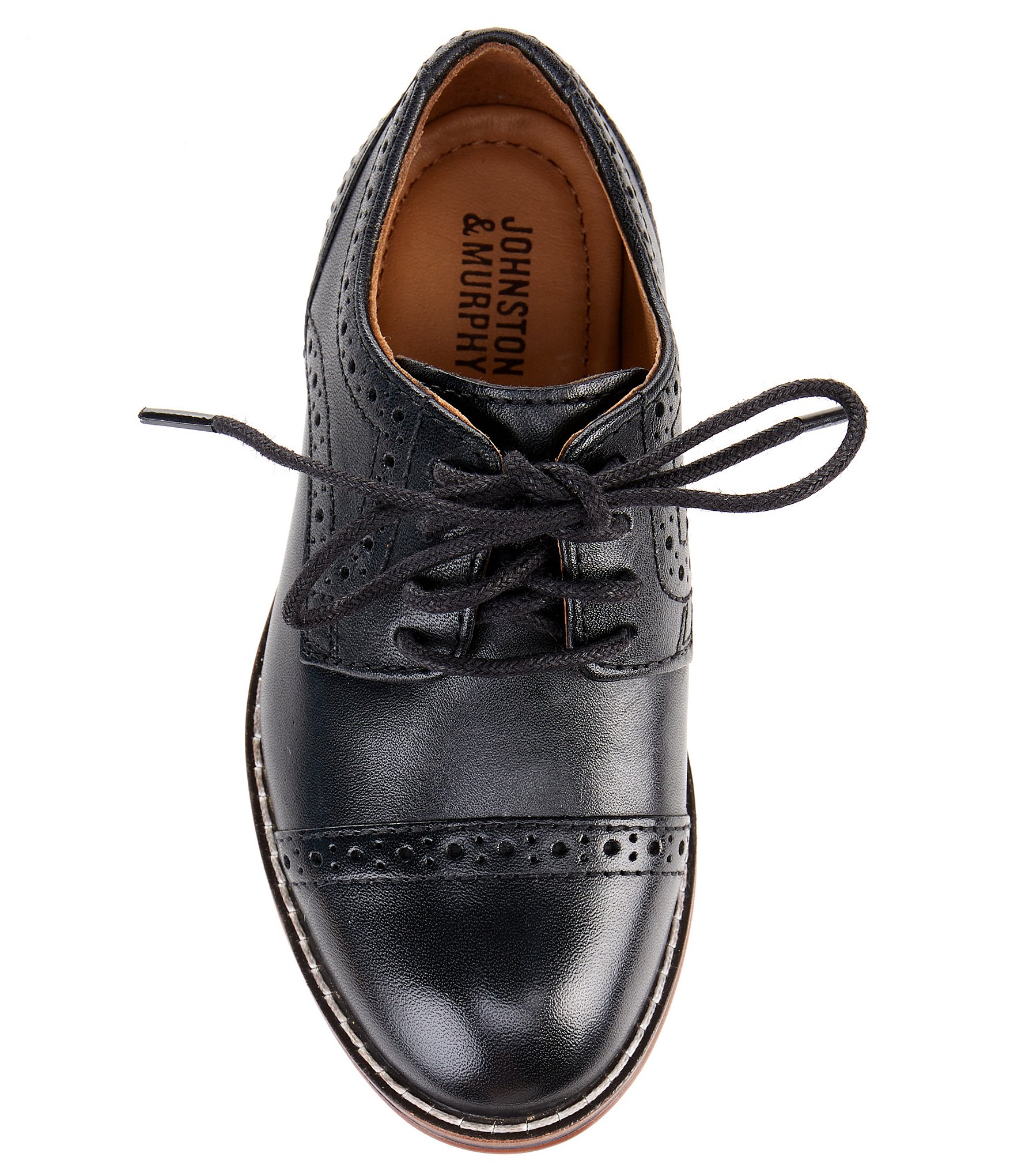 Johnston & Murphy Boys' Conard Cap Toe Leather Oxfords (Infant)