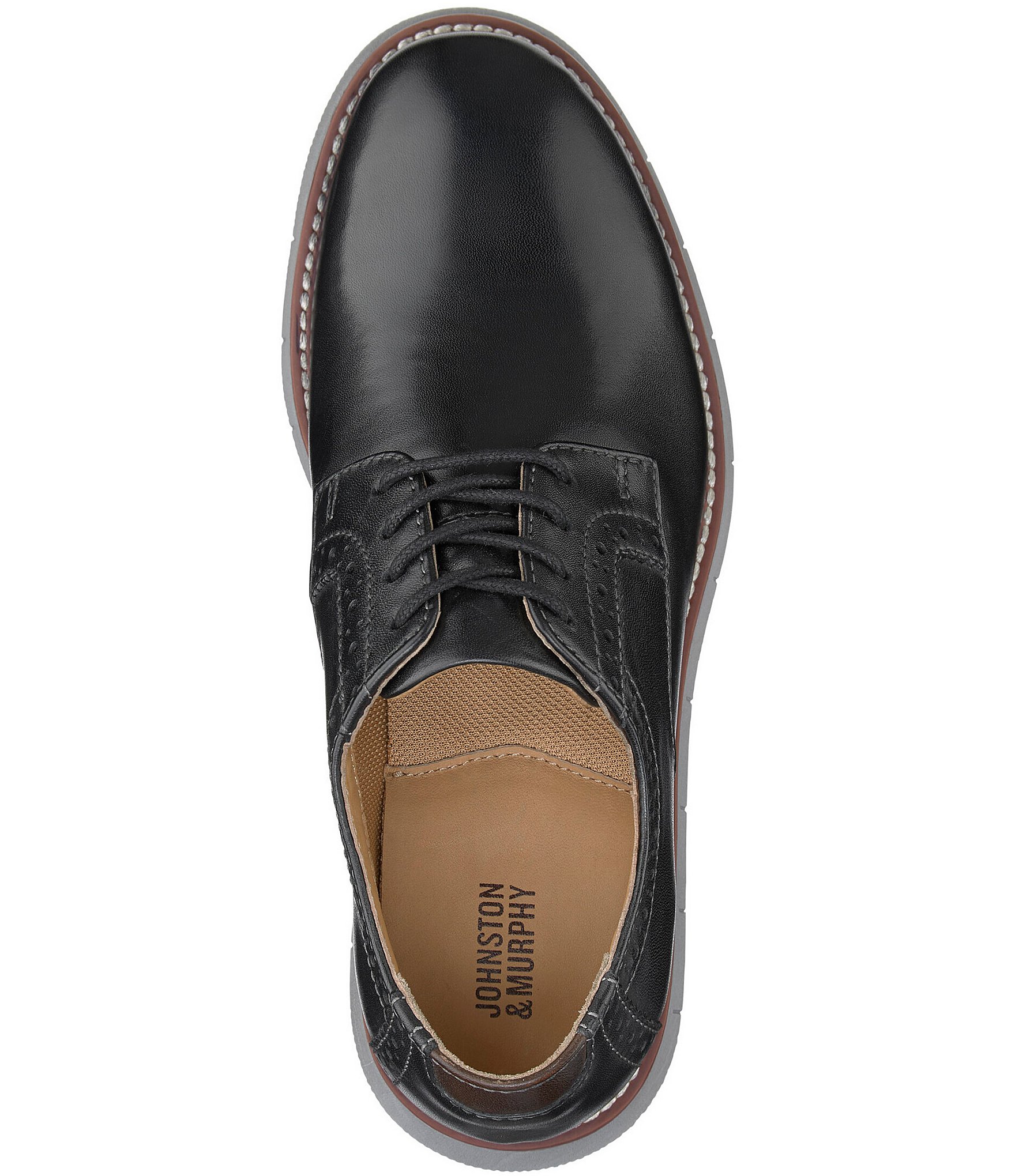 Johnston & Murphy Boys' Holden Leather Plain Toe Oxfords (Youth)