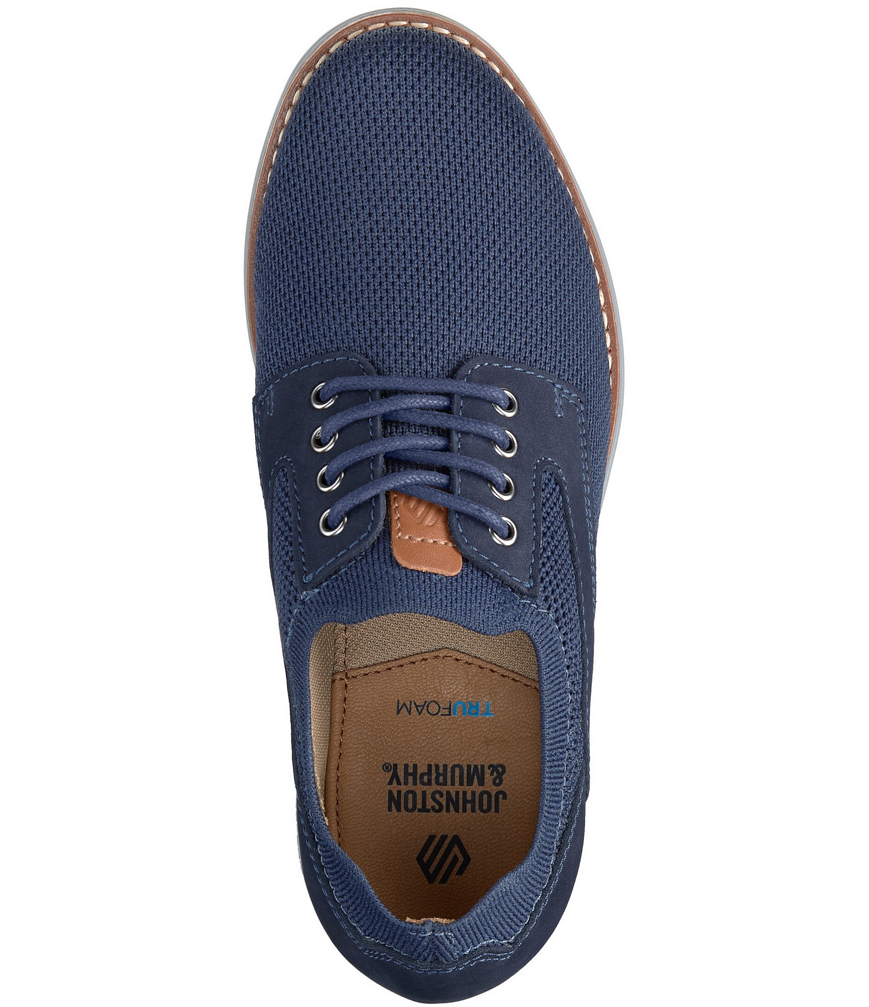 Johnston & Murphy Boys' Upton Knit Plain Toe Lace Up Oxfords (Youth)