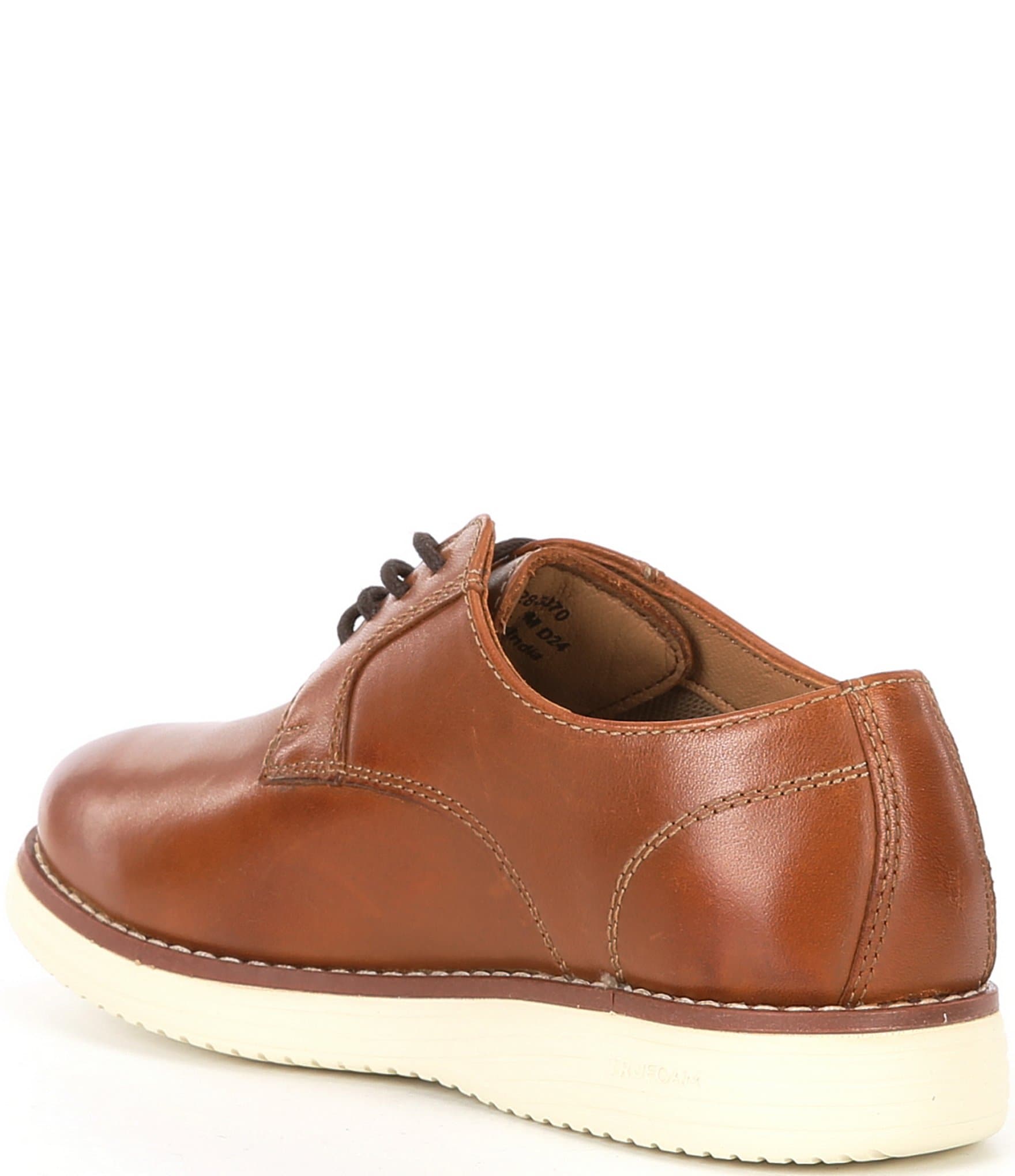 Johnston & Murphy Boys' Upton Plain Toe Leather Lace Up Oxfords (Youth)