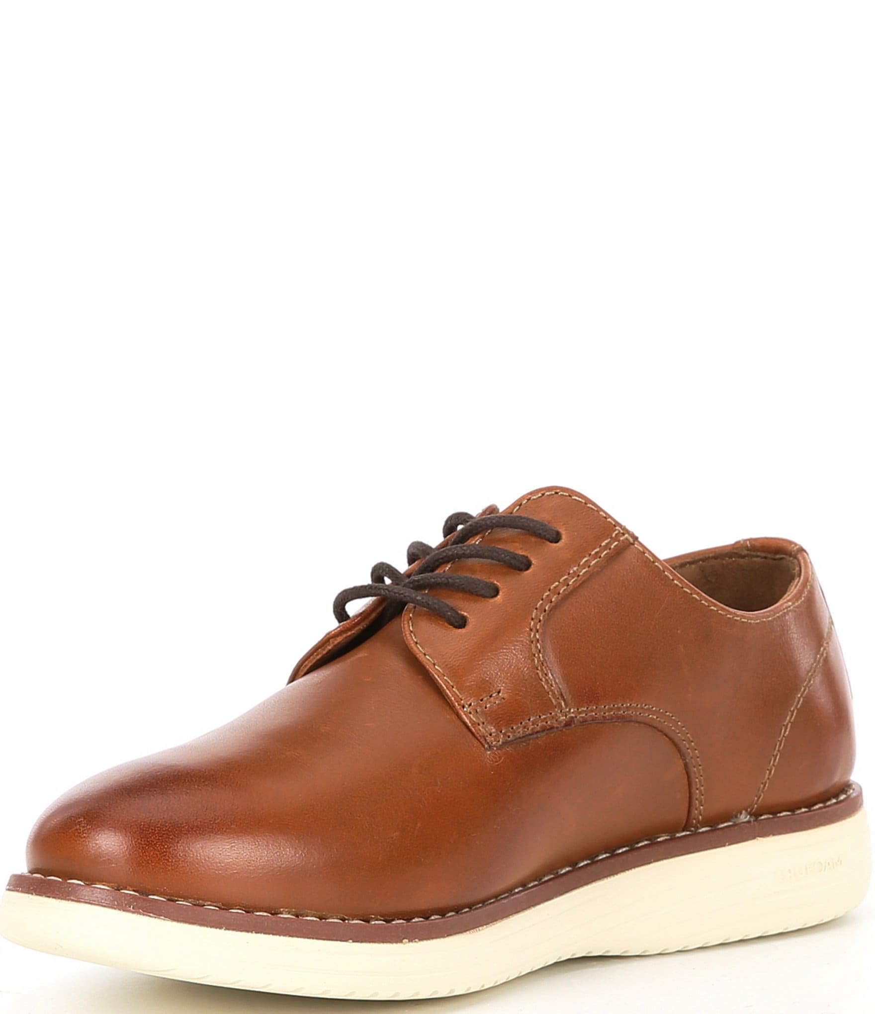 Johnston & Murphy Boys' Upton Plain Toe Leather Lace Up Oxfords (Youth)