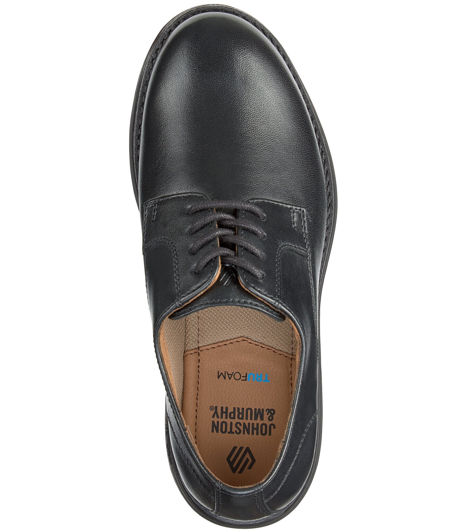 Johnston & Murphy Boys' Upton Plain Toe Leather Lace Up Oxfords (Youth)