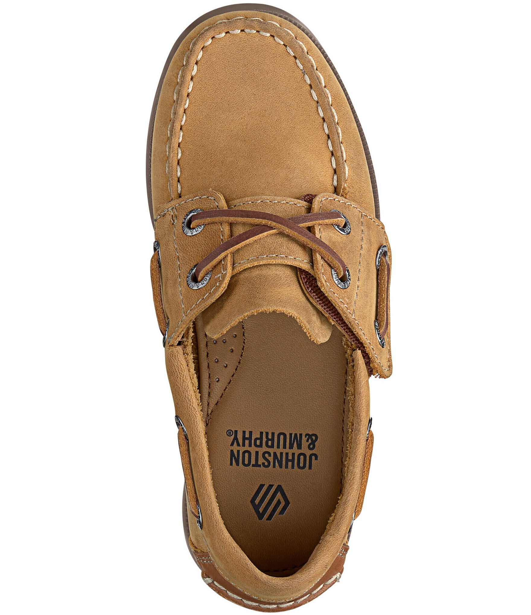 Johnston & Murphy Boys' Zeke Leather Alternative Closure Boat Shoes (Infant)