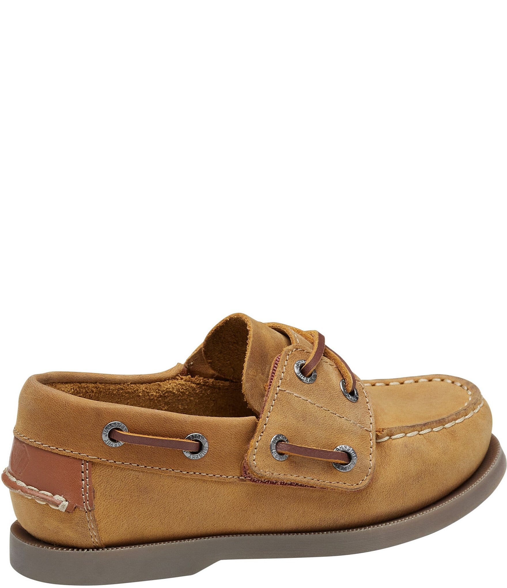 Johnston & Murphy Boys' Zeke Leather Alternative Closure Boat Shoes (Toddler)