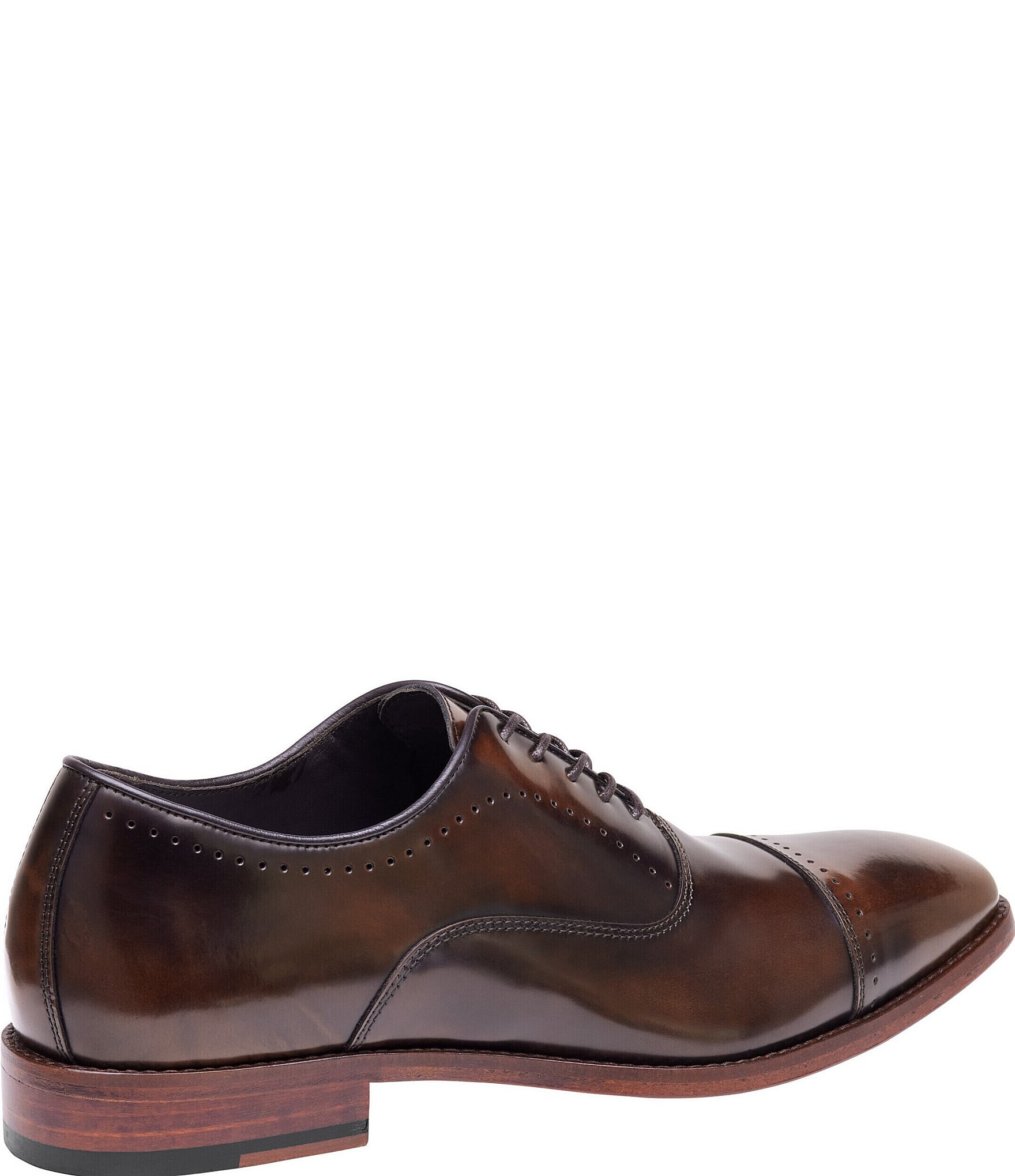 Johnston & Murphy Collection Men's Arrister Perforated Cap Toe Brush Finish Leather Oxfords