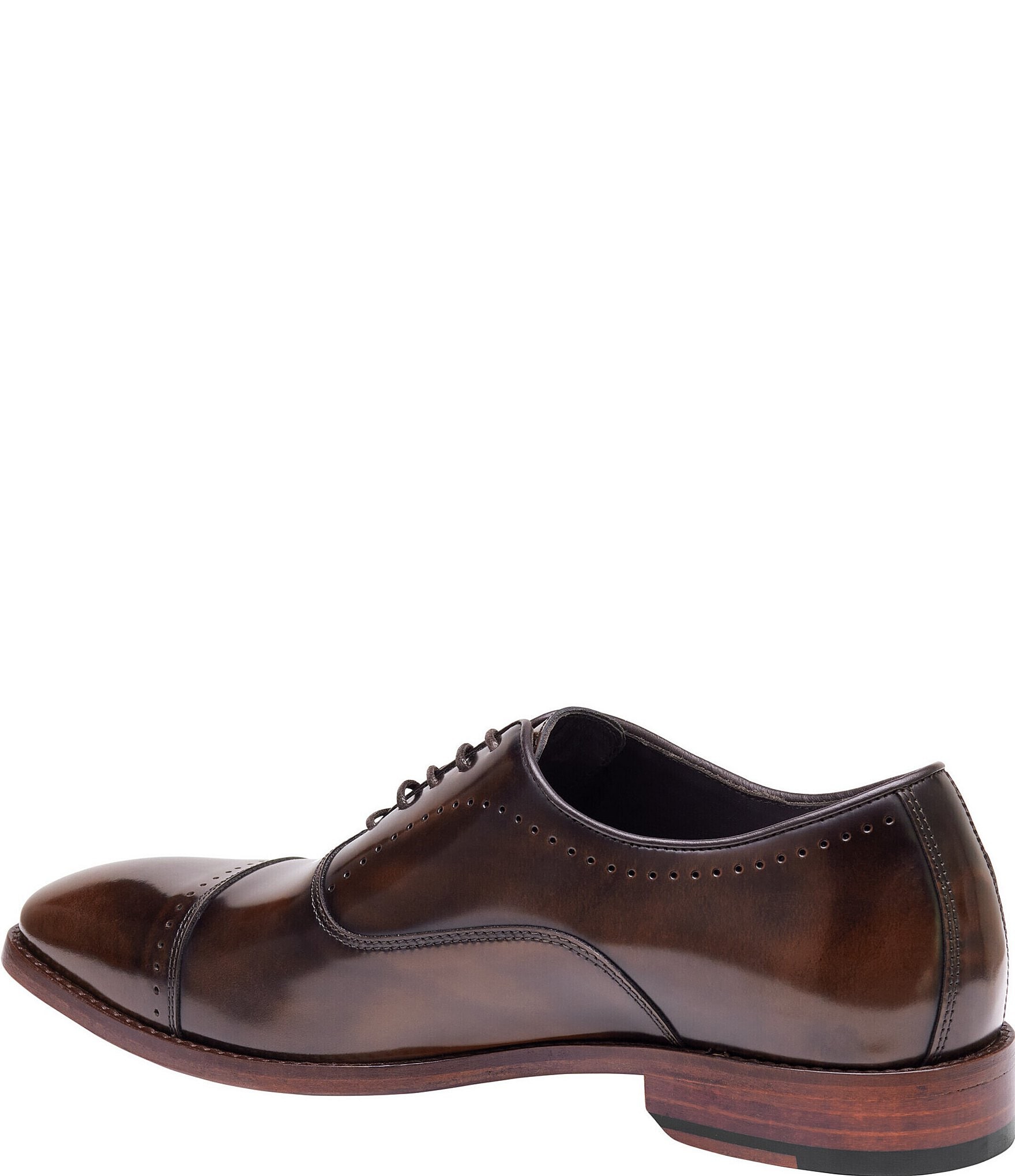 Johnston & Murphy Collection Men's Arrister Perforated Cap Toe Brush Finish Leather Oxfords