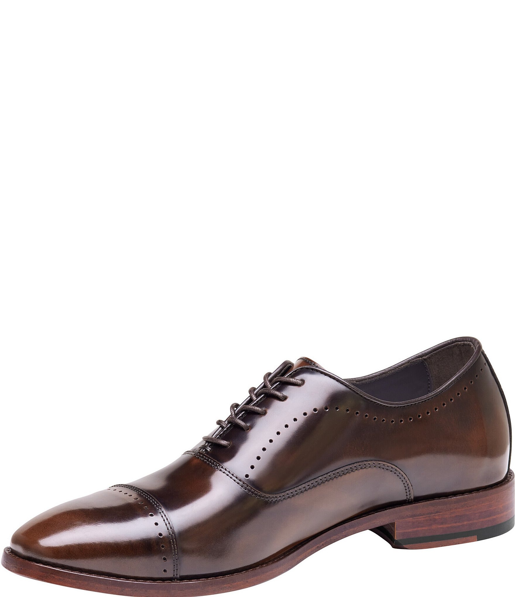 Johnston & Murphy Collection Men's Arrister Perforated Cap Toe Brush Finish Leather Oxfords