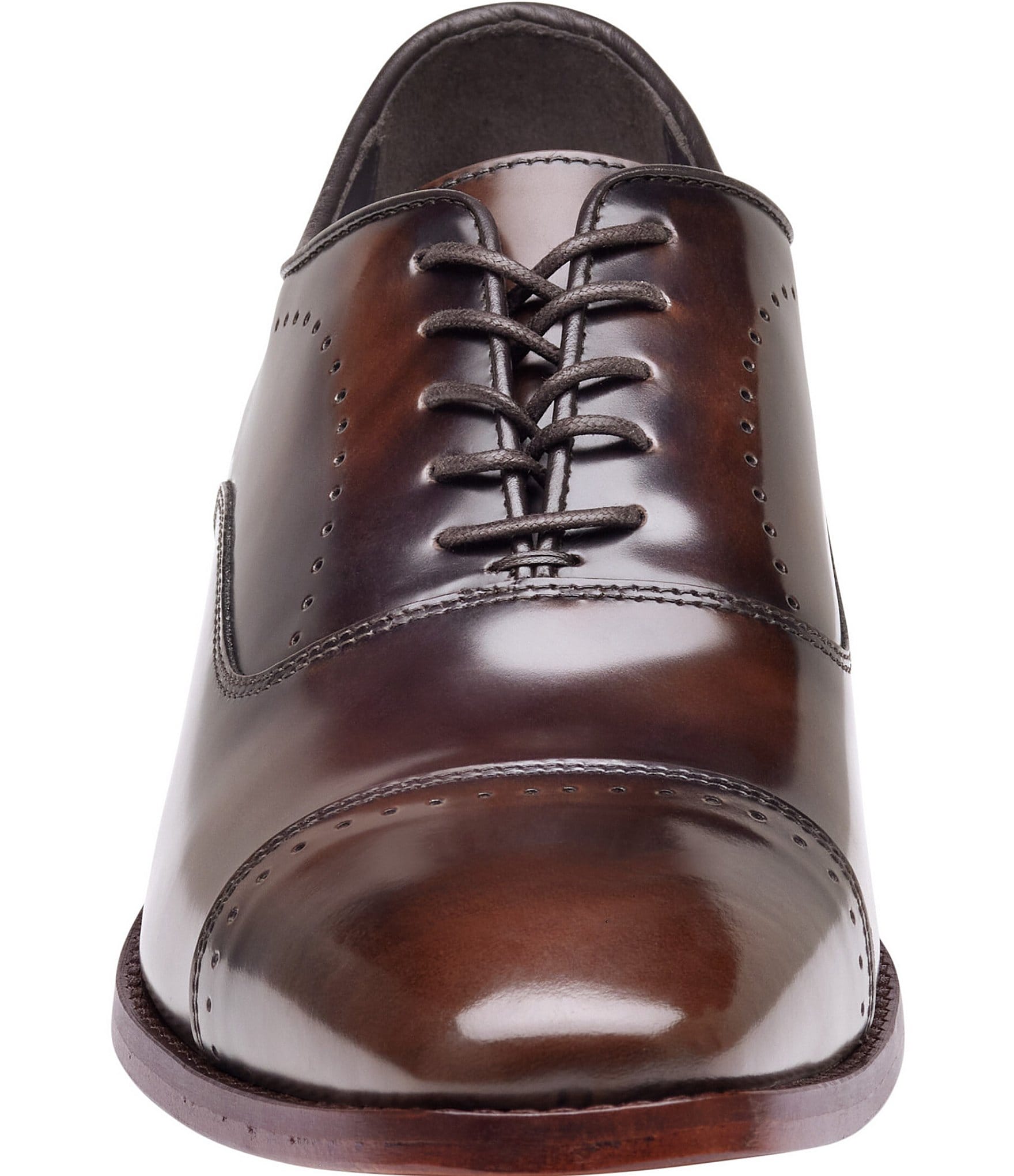 Johnston & Murphy Collection Men's Arrister Perforated Cap Toe Brush Finish Leather Oxfords