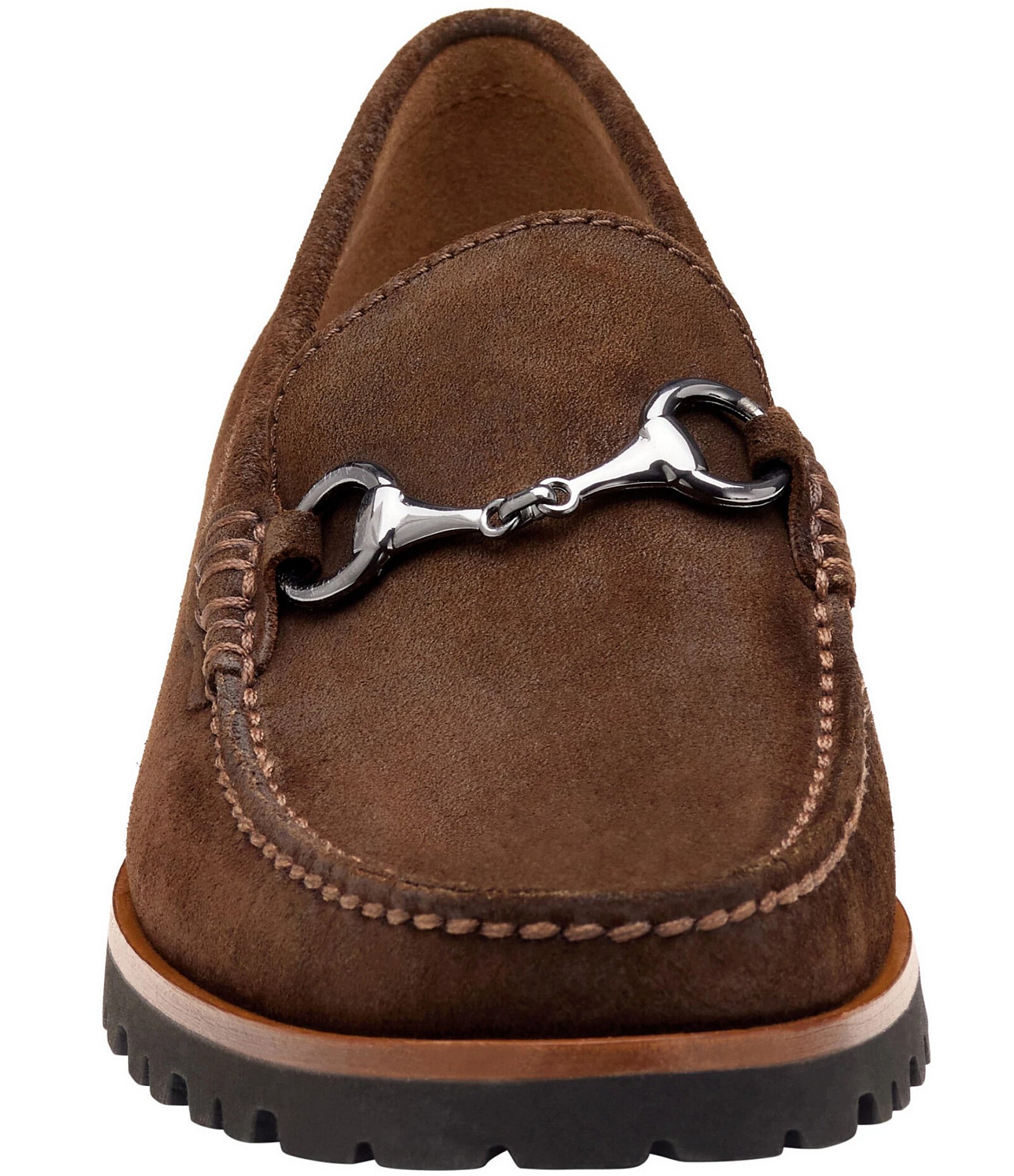 Johnston & Murphy Collection Men's Baldwin Suede Lug Bit Buckle Loafers