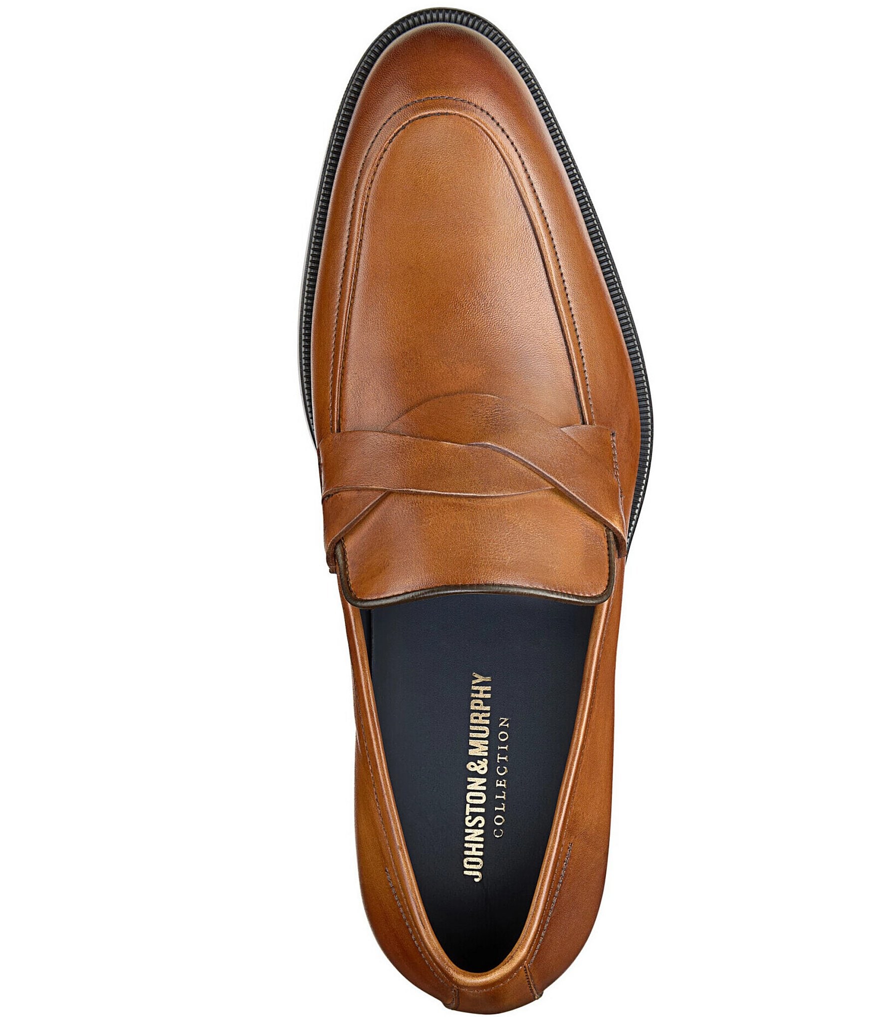 Johnston & Murphy Collection Men's Flynch Leather Braided Strap Loafers