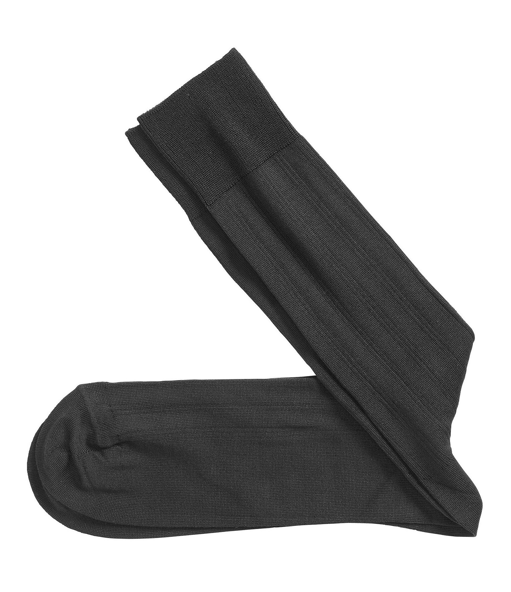 Johnston & Murphy Cotton-Blend Ribbed Dress Socks