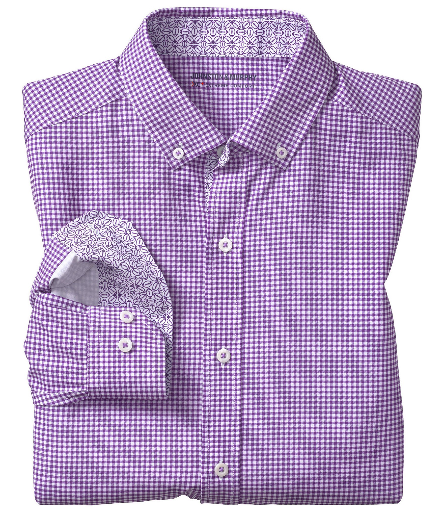 Johnston & Murphy Gameday XC4 Gingham Long Sleeve Woven Shirt