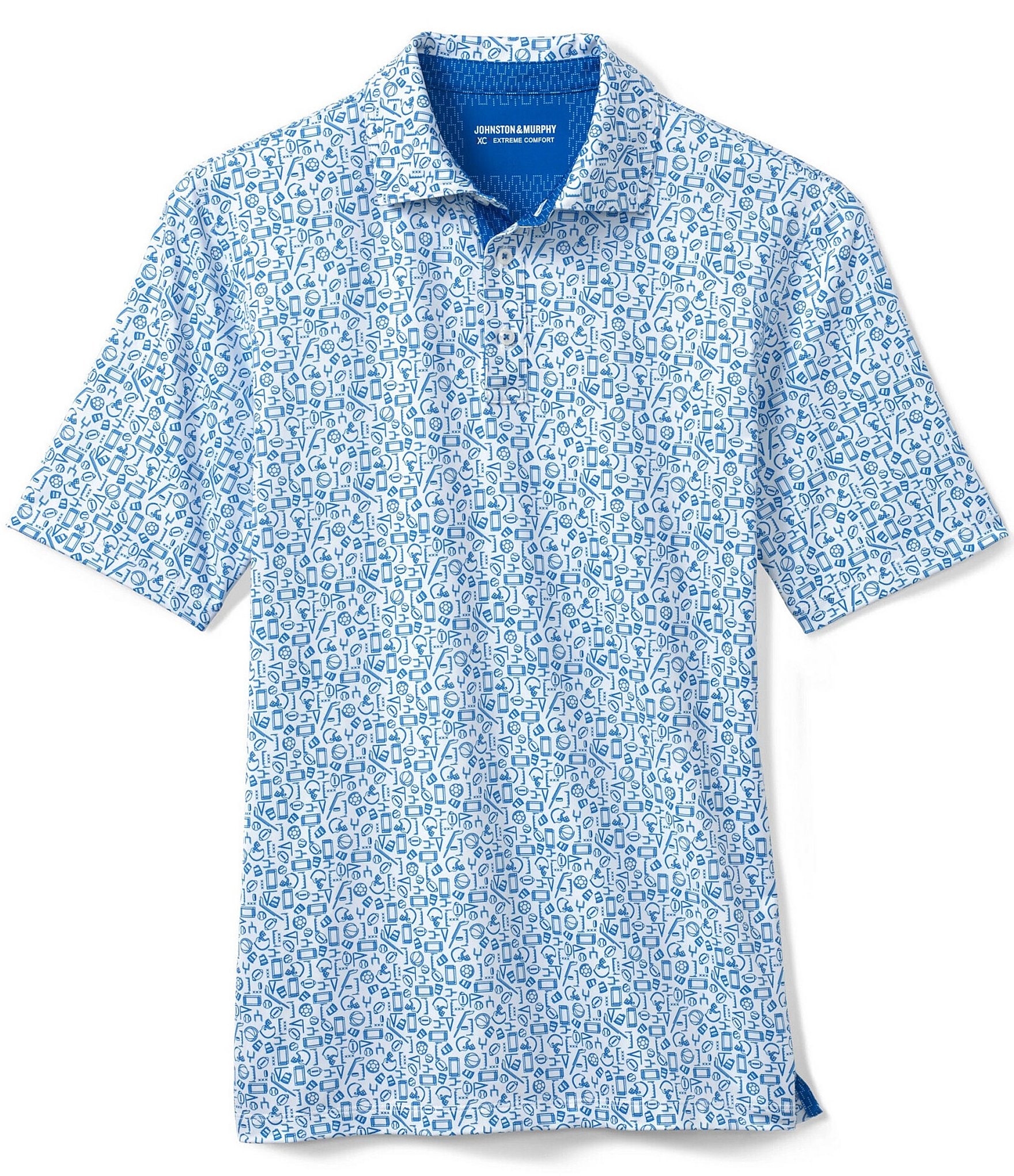 Johnston & Murphy Gameday XC4 Multi Sport Print Short Sleeve Polo Shirt
