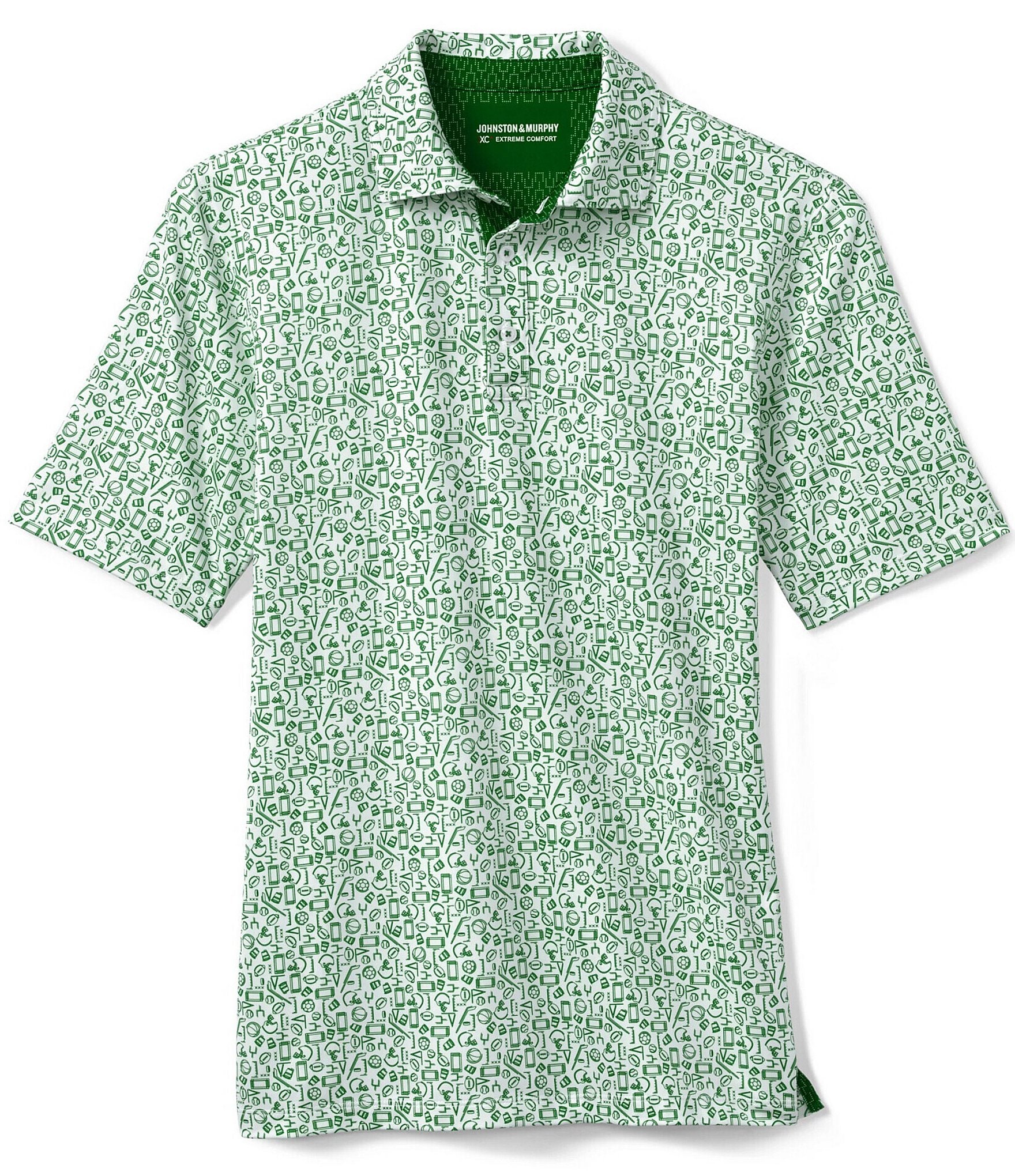 Johnston & Murphy Gameday XC4 Multi Sport Print Short Sleeve Polo Shirt