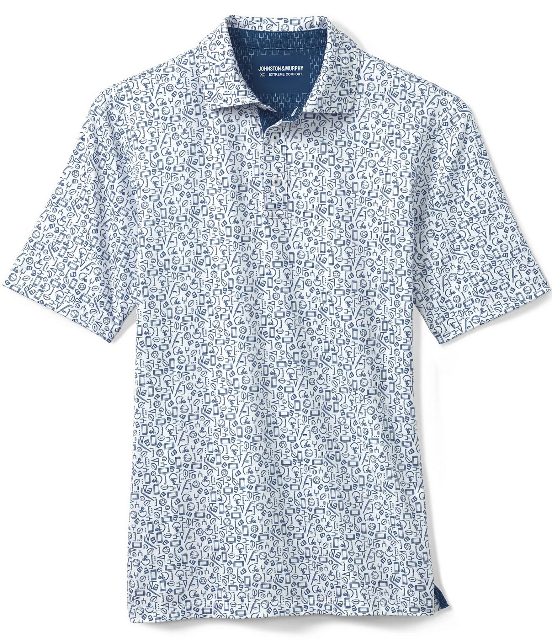 Johnston & Murphy Gameday XC4 Multi Sport Print Short Sleeve Polo Shirt