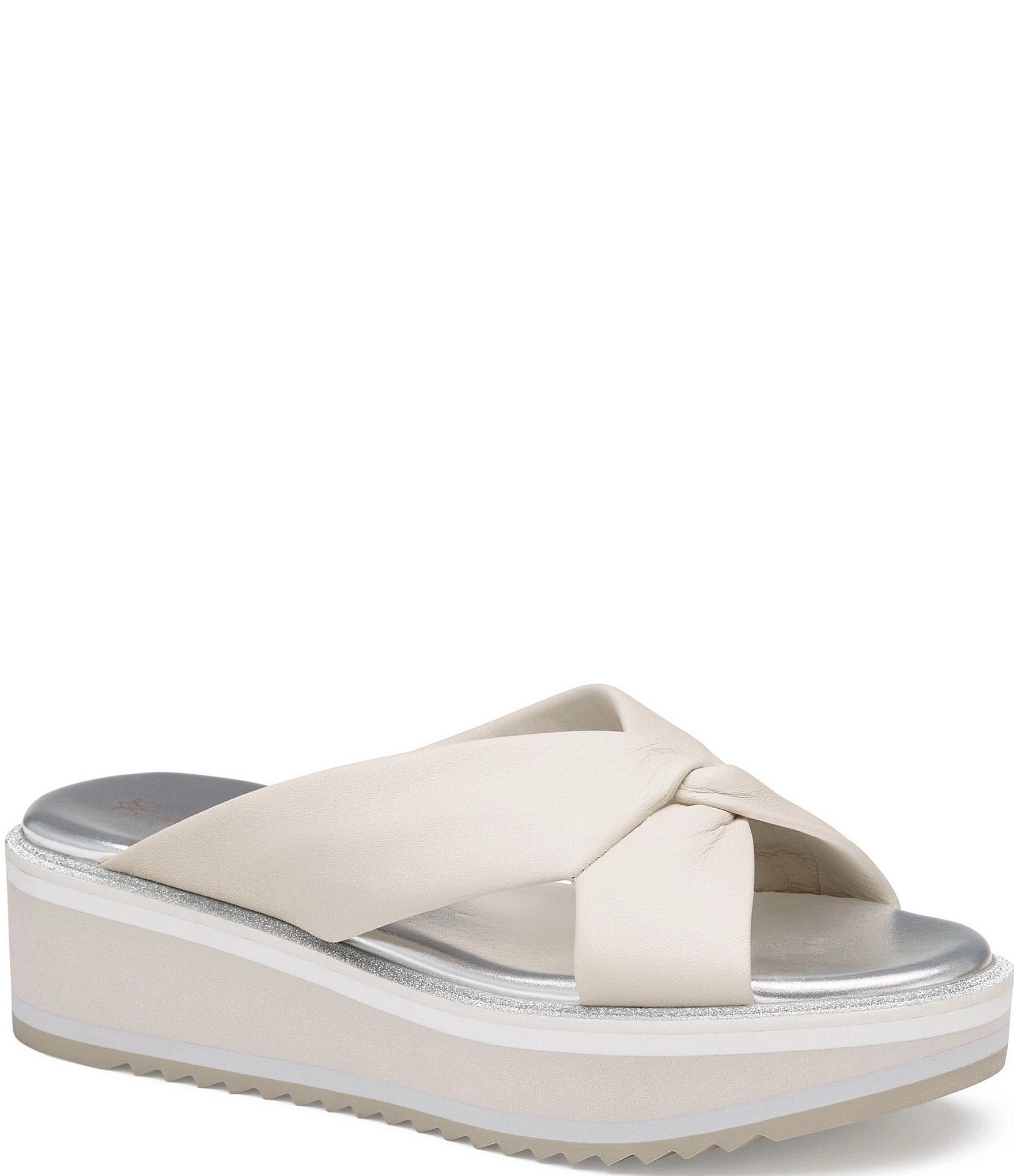 Johnston & Murphy Grace Leather Platform Slides | Dillard's