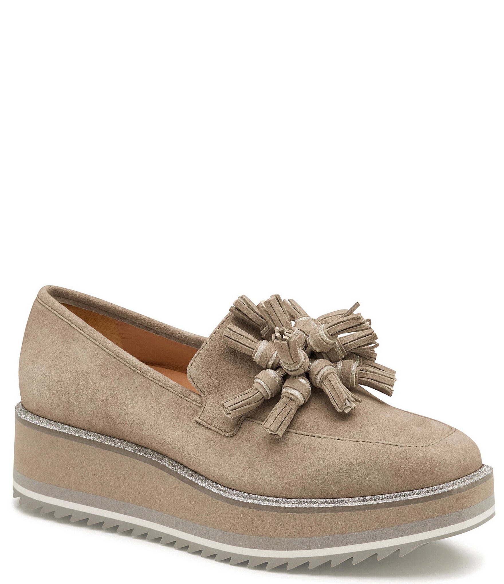 Johnston & Murphy Gracelyn Tassel Suede Platform Loafers | Dillard's