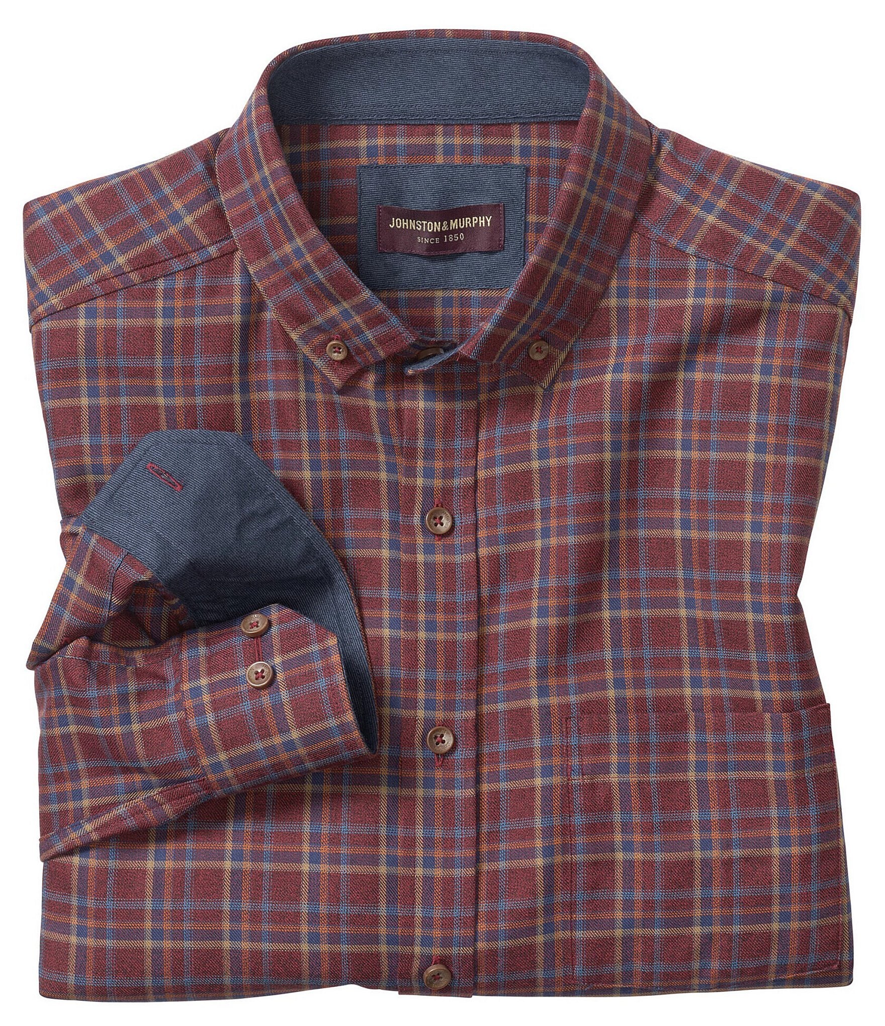 Johnston & Murphy Heather Box Plaid Woven Shirt